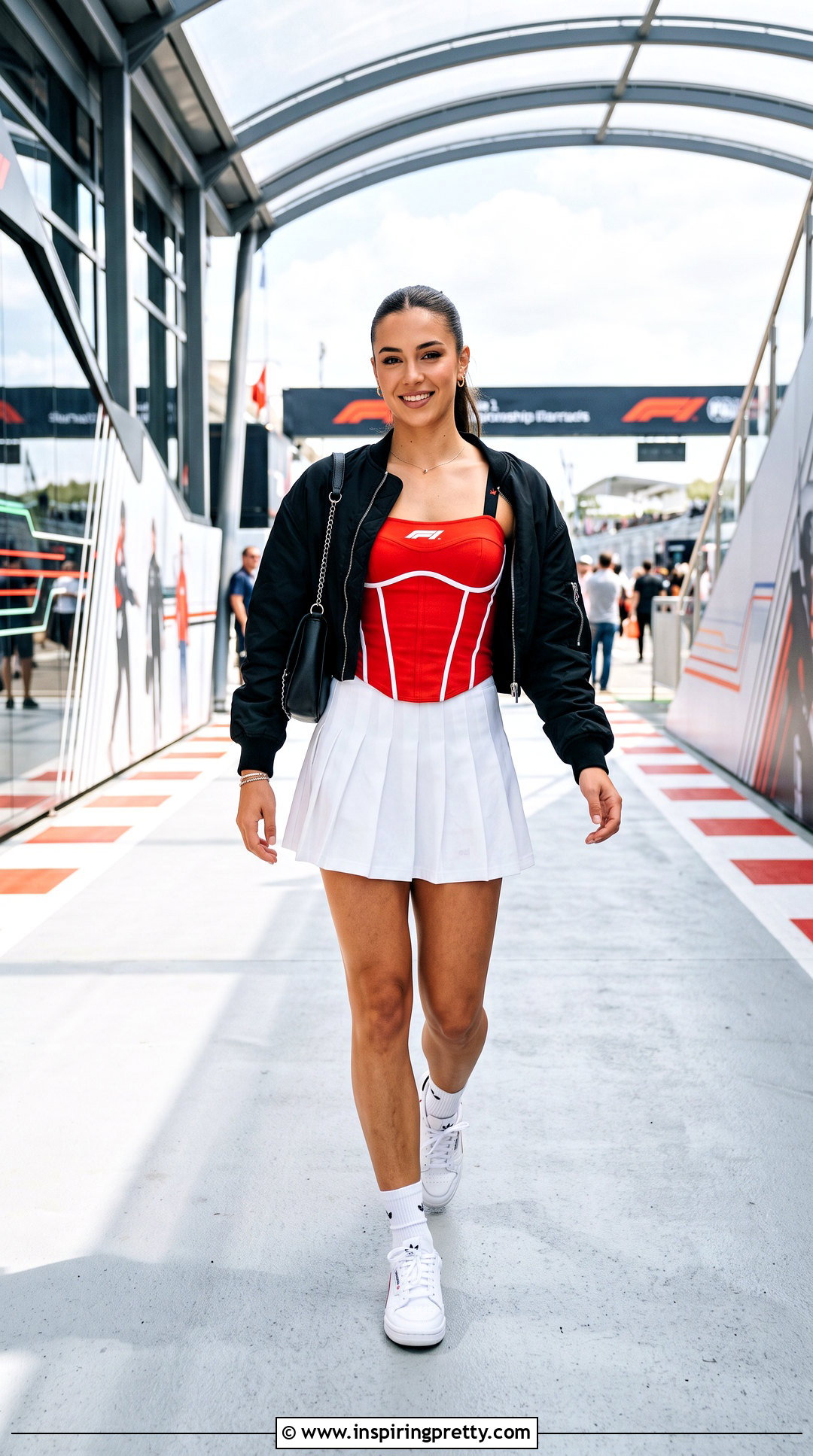 Formula Corset Top With Pleated Mini Skirt - 25 Formula 1 Corset Top outfit ideas