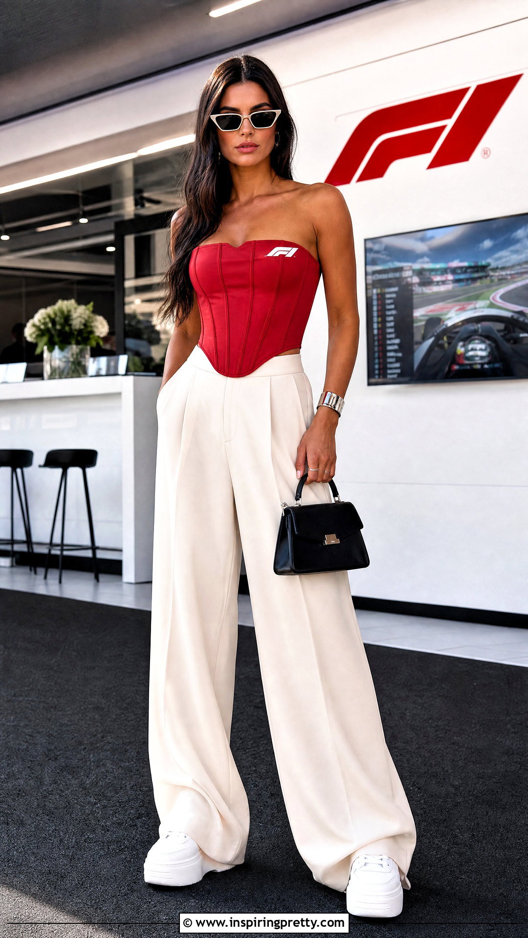Formula Corset Top With Wide Leg Trousers - 25 Formula 1 Corset Top outfit ideas