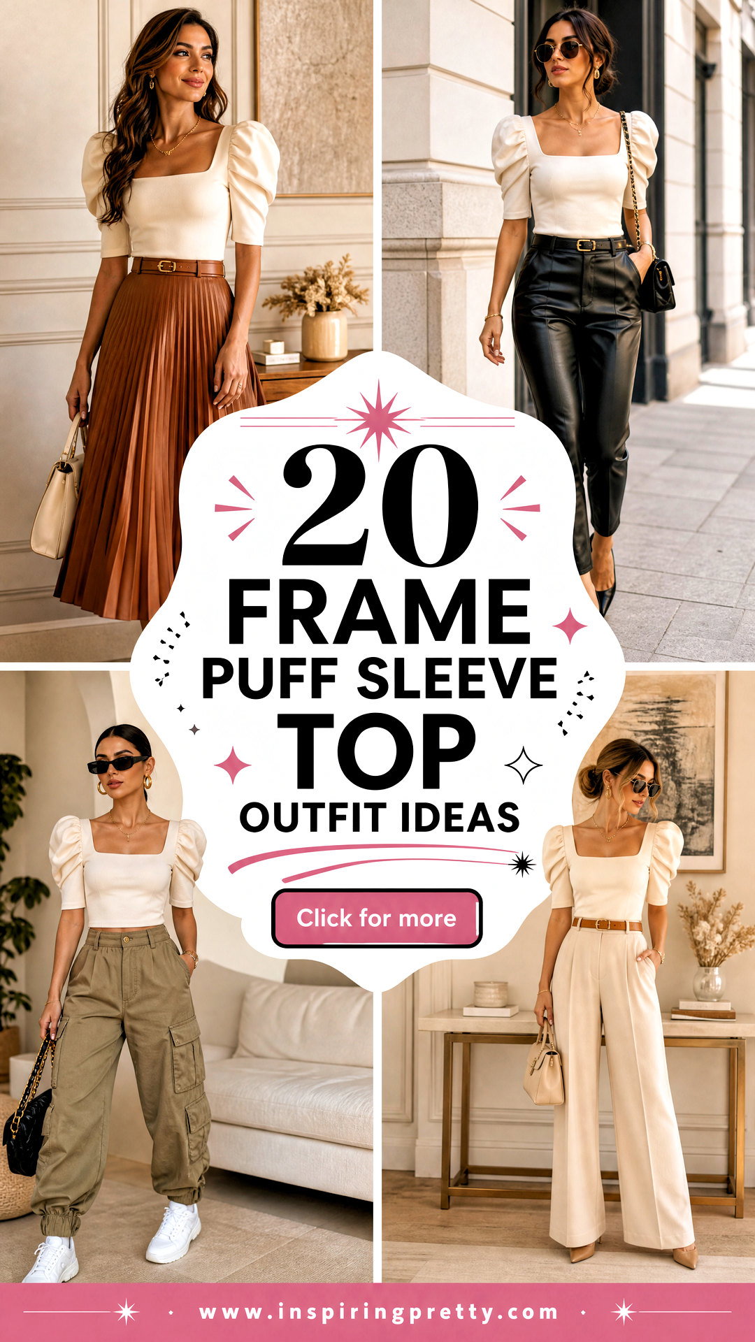 20 Frame Puff Sleeve Top Outfit Ideas for Polished Style - 20 Frame Puff Sleeve Top Outfit Ideas for Polished Style