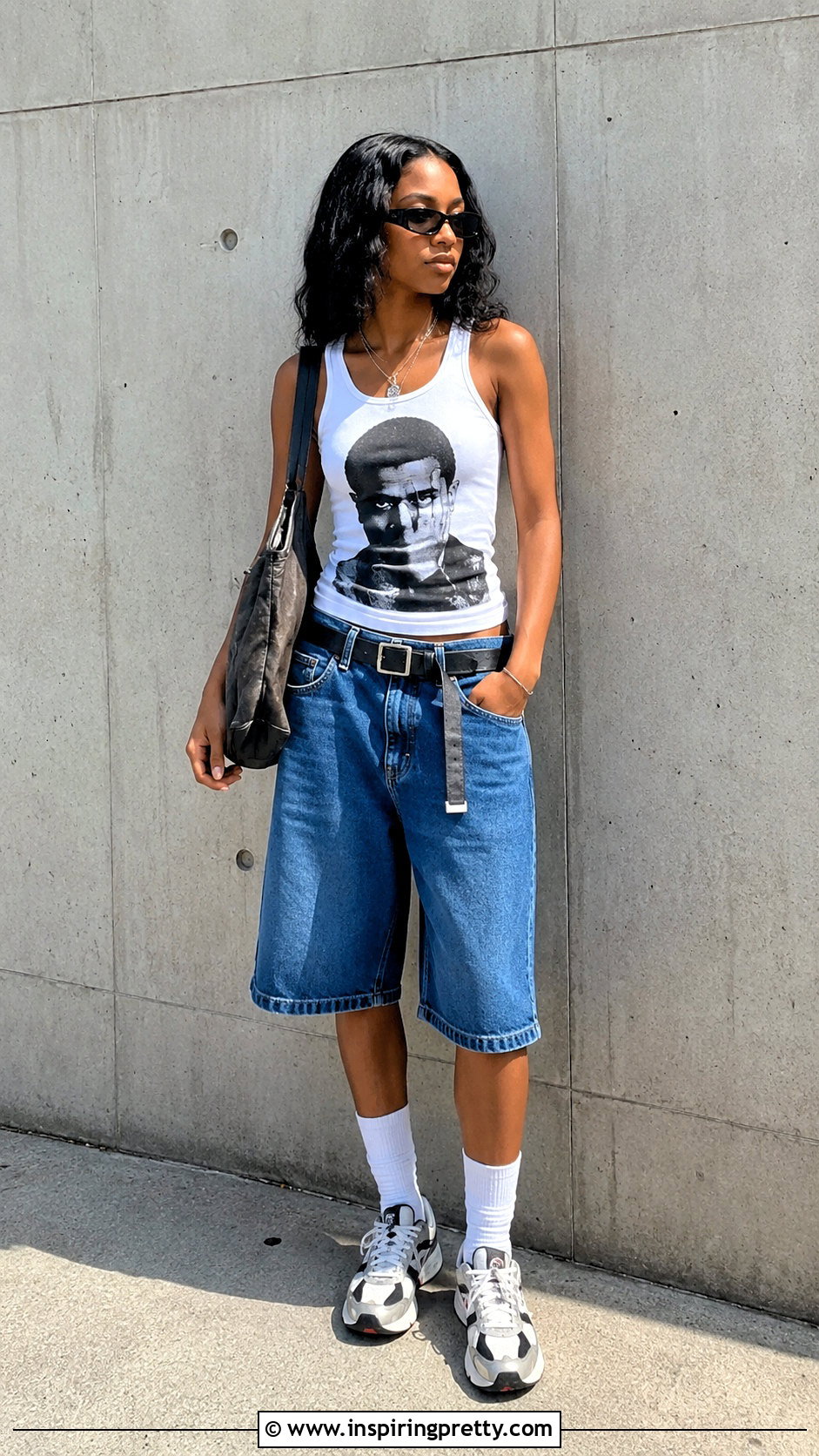 Frank Ocean Tank Top With Long Denim Shorts - 25 Frank Ocean Tank Top outfit ideas