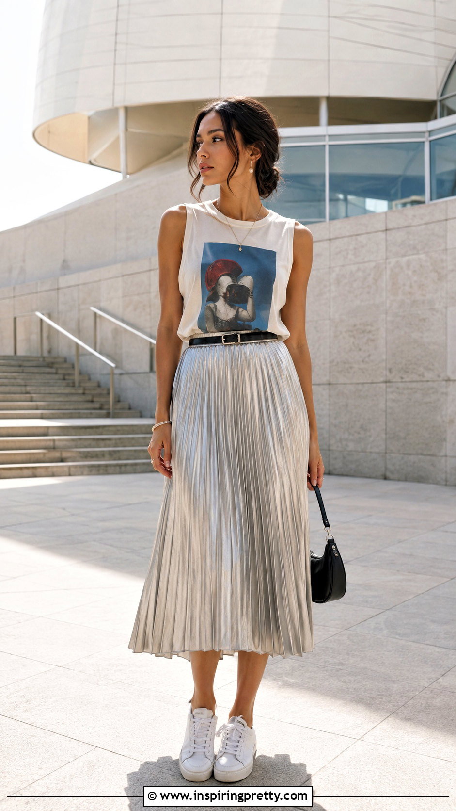 Frank Ocean Tank Top With Pleated Midi Skirt - 25 Frank Ocean Tank Top outfit ideas