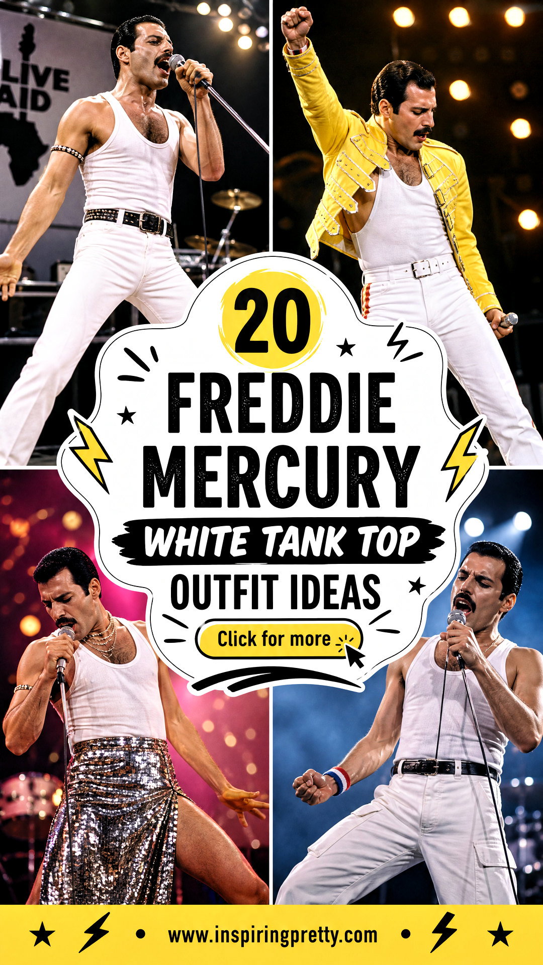 20 Freddie Mercury White Tank Top Outfit Ideas for Iconic Looks - 20 Freddie Mercury White Tank Top Outfit Ideas for Iconic Looks
