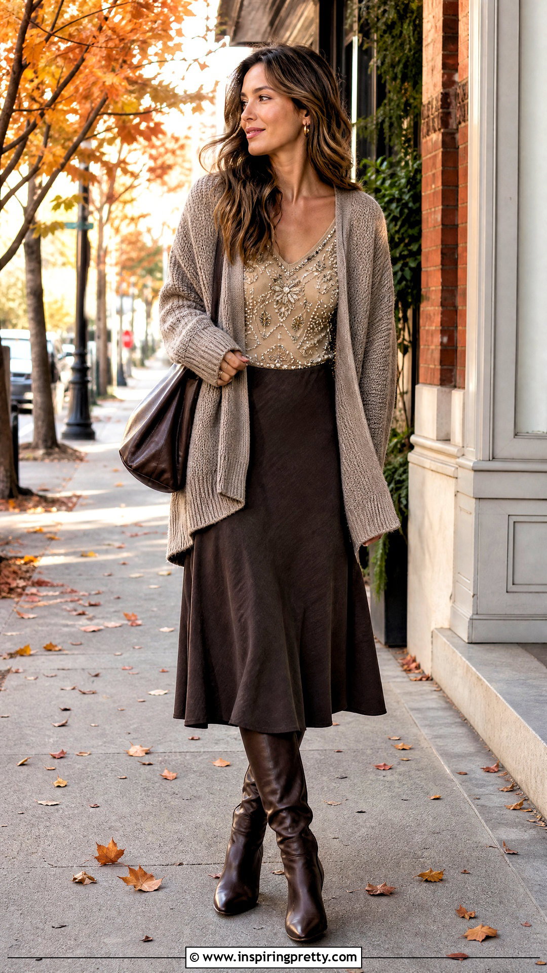 Free People Beaded Top With Cardigan Midi Skirt And Boots - 25 free people beaded top outfit ideas