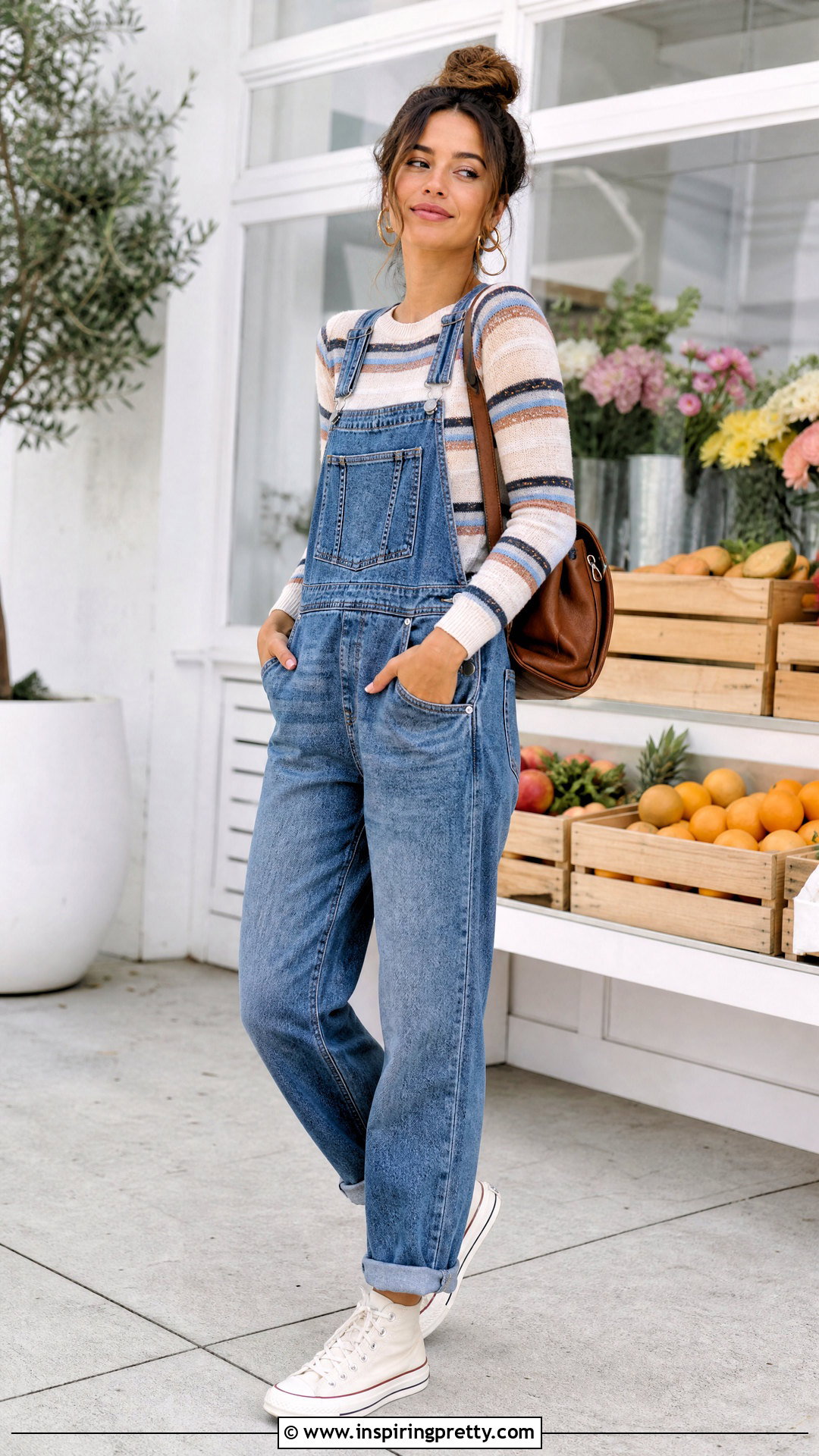 Free People Knit Top Under Denim Overalls - 25 free people knit top outfit ideas