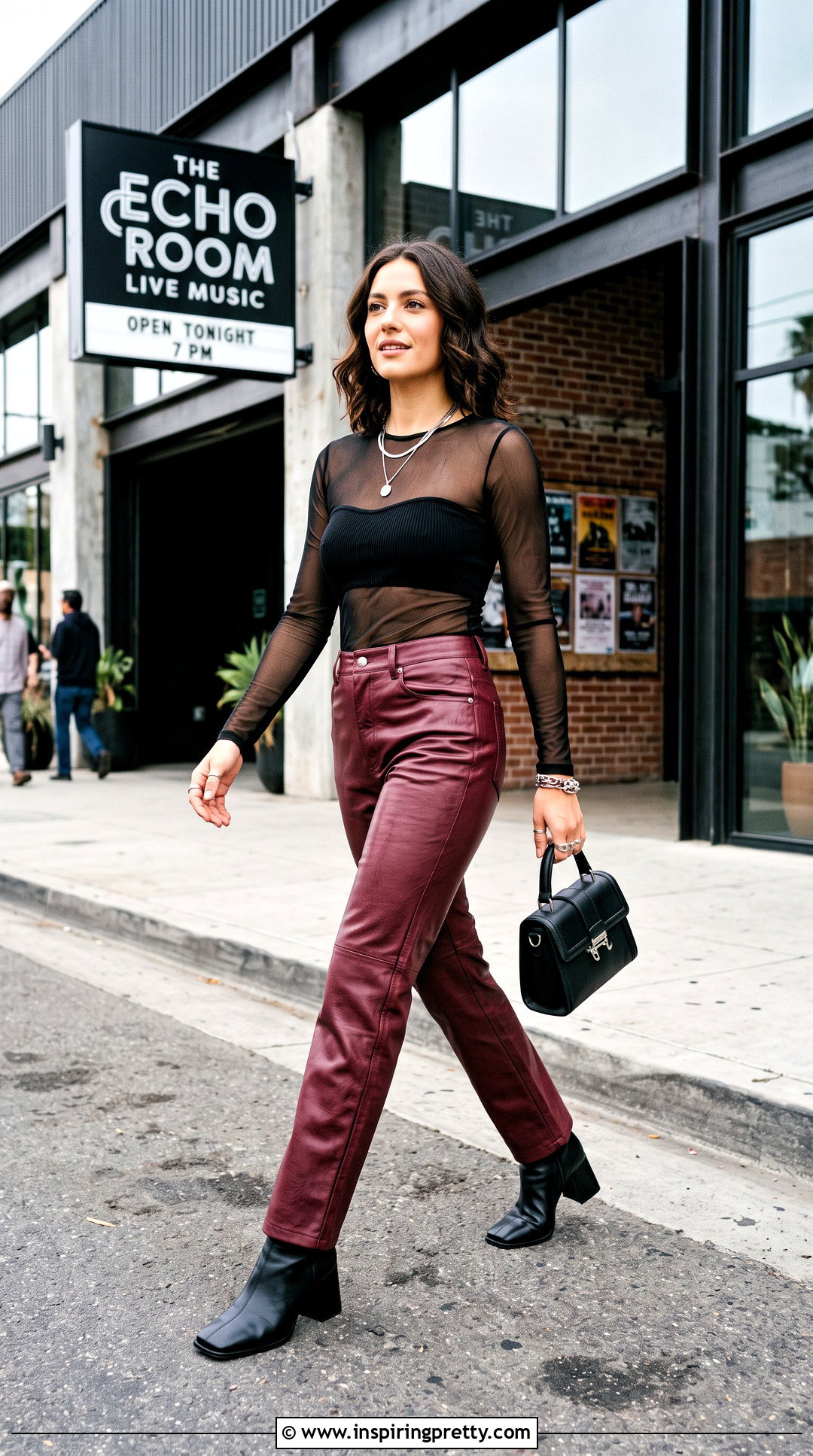 Free People Mesh Top With Leather Pants - 25 free people going out tops outfit ideas
