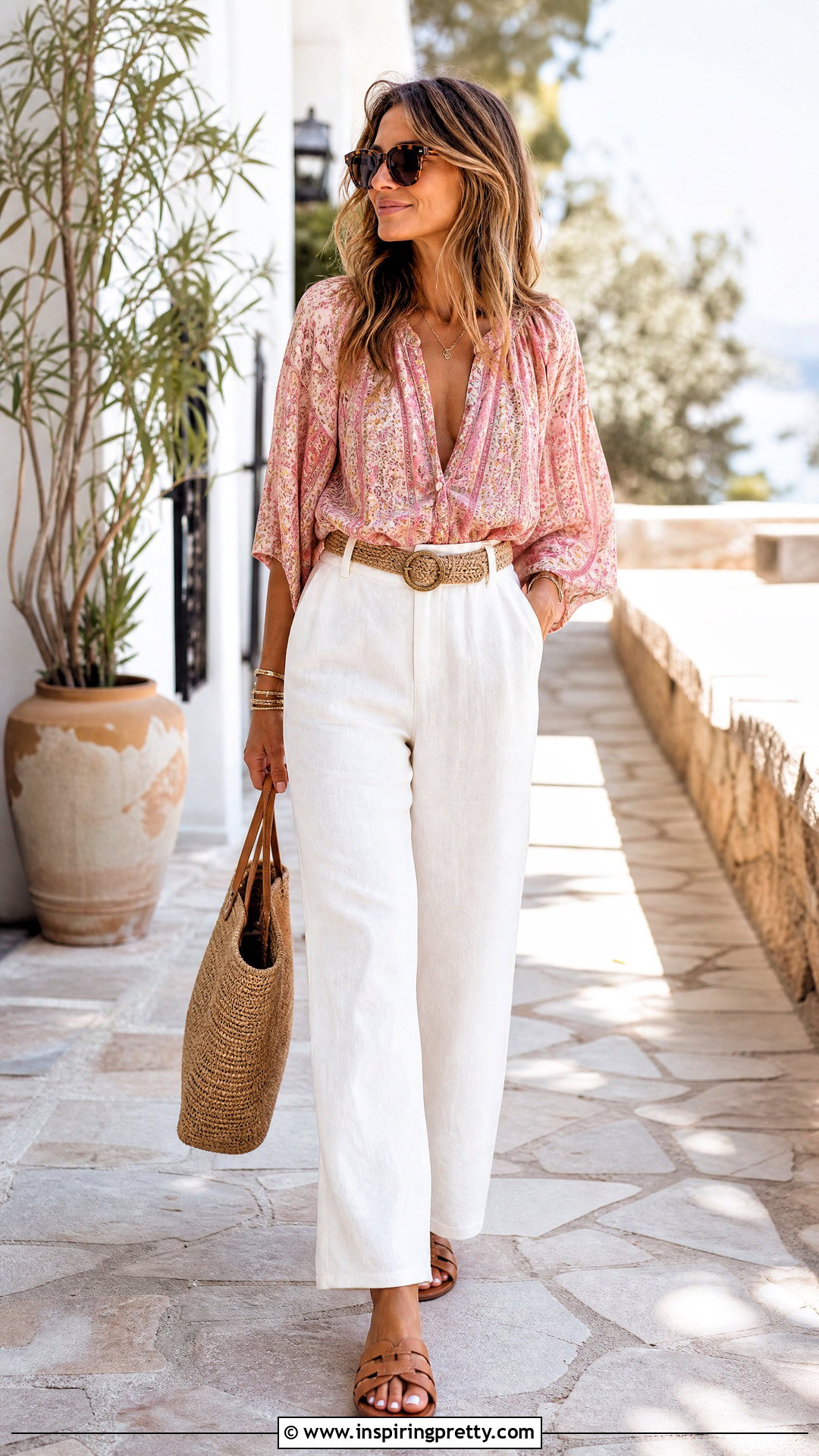 Free People Padma Top With White Linen Pants - 20 Free People Padma Top outfit ideas