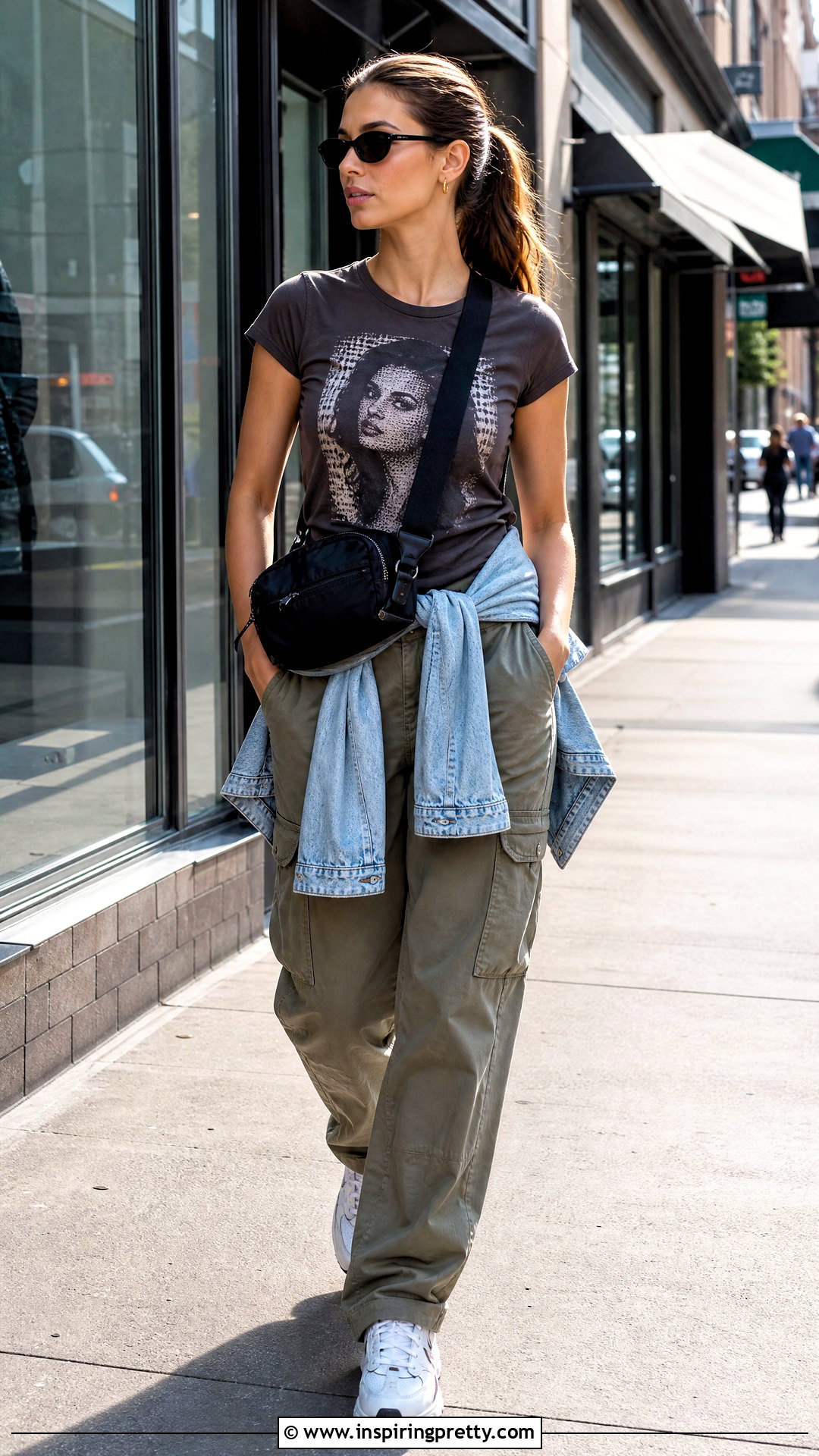 French Connection Graphic Top With Cargo Pants - 20 French Connection Tops outfit ideas