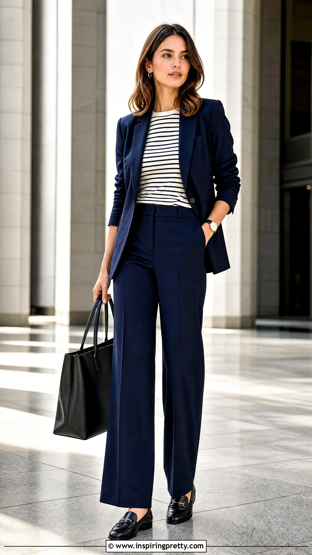 French Striped Top With a Matching Suit - 25 French Striped Top outfit ideas