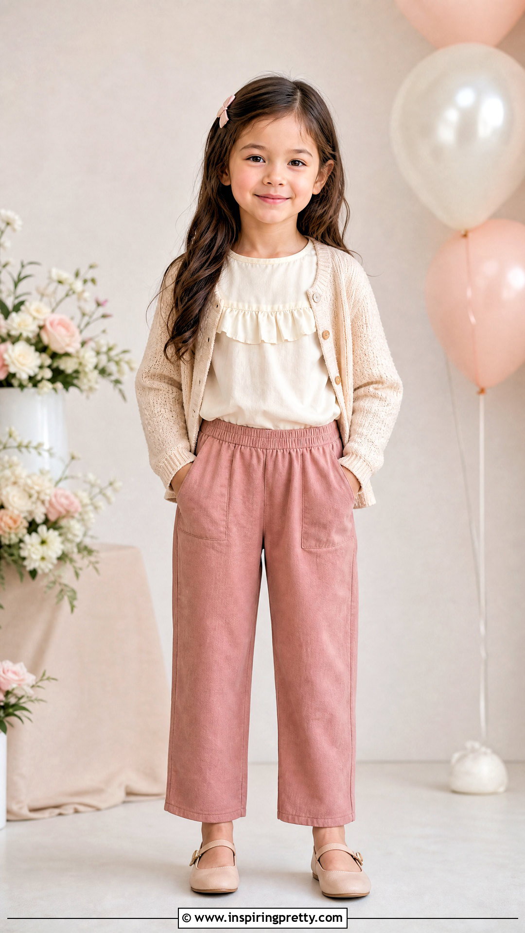 Frill Yoke Top With Cropped Trousers - 50 latest kids top designs