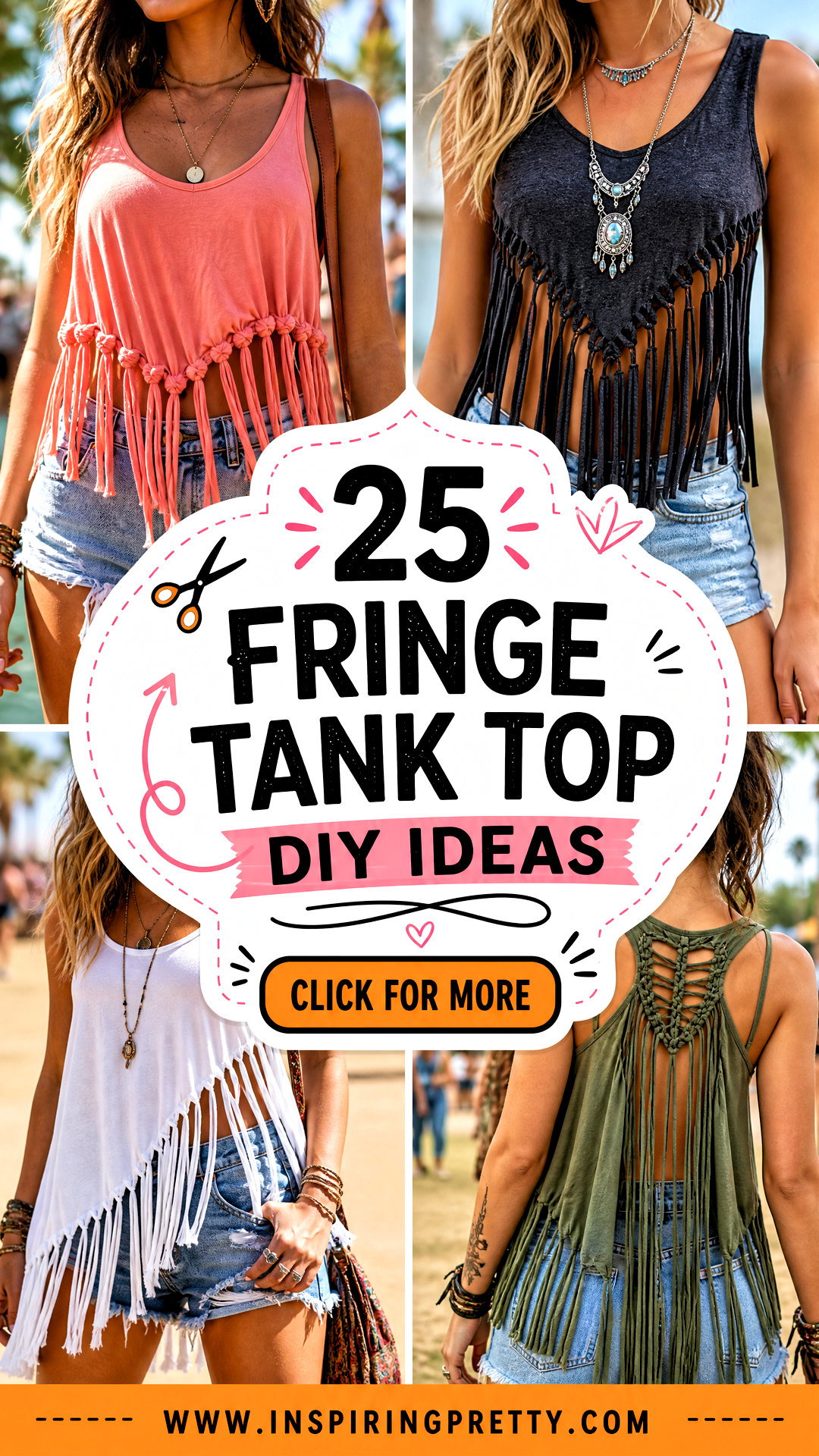 25 Fringe Tank Top DIY Ideas for Fresh Festival Style - 25 Fringe Tank Top DIY Ideas for Fresh Festival Style