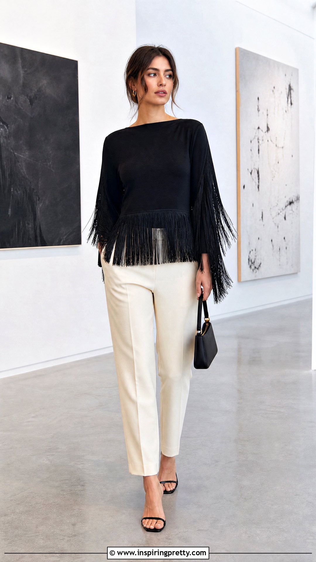 Fringe Top With Straight Trousers - 50 beautiful top designs