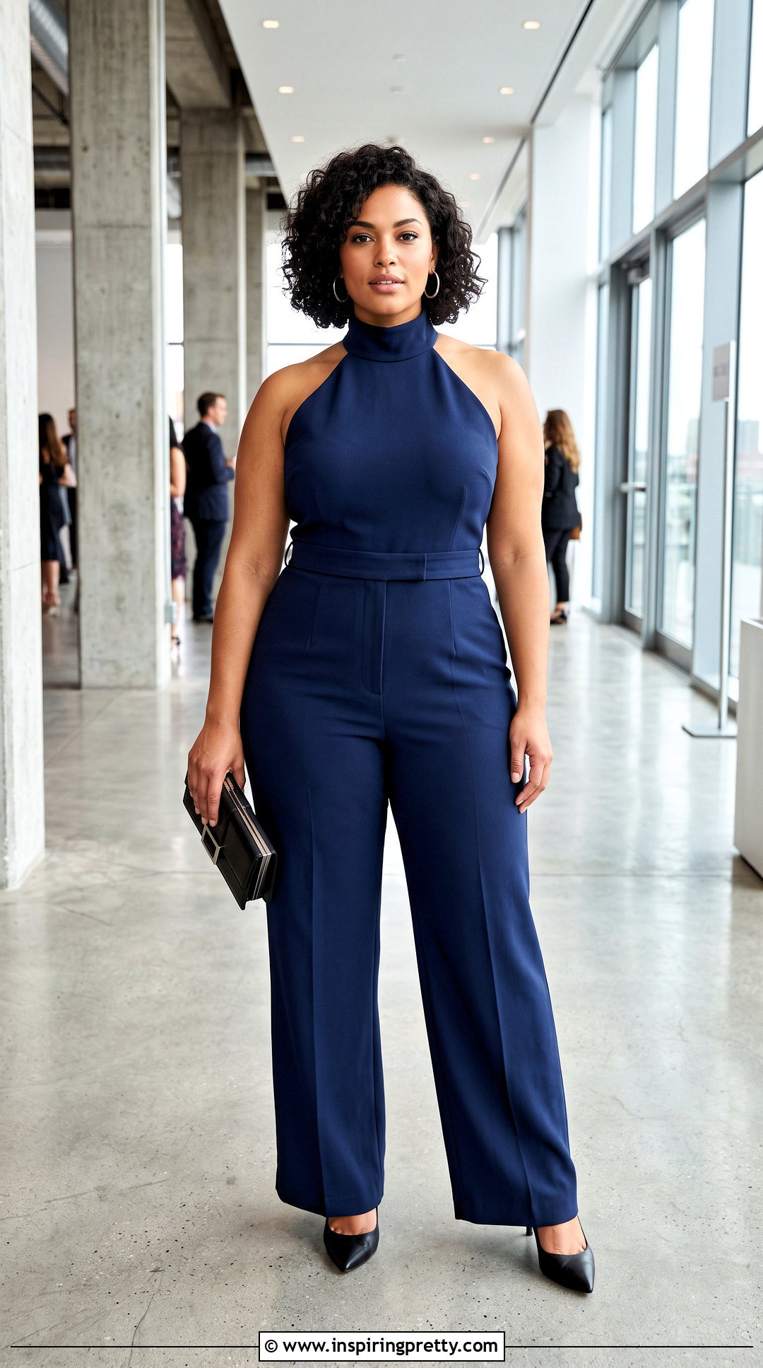 Full Bust Multiway Bra With a Structured Halter Jumpsuit and Pumps - what kind of bra to wear with halter top (25 ways)