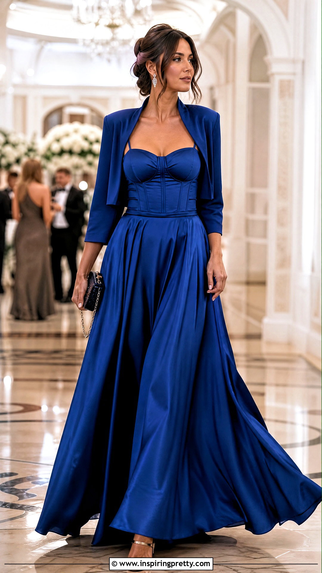 Full Maxi Skirt And Corset Style Top - 50 wedding guest skirt and top outfit ideas
