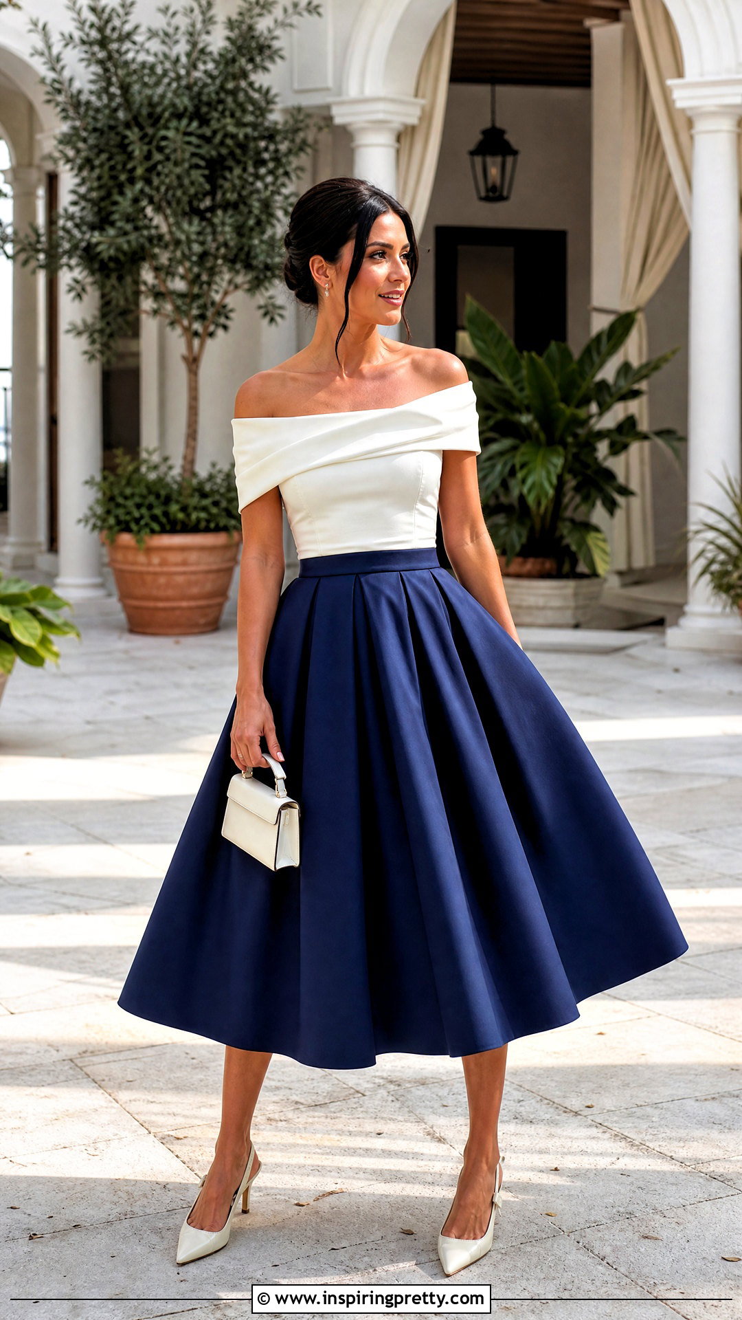 Full Skirt With Off Shoulder Top - how to match skirts with tops (20 ways)