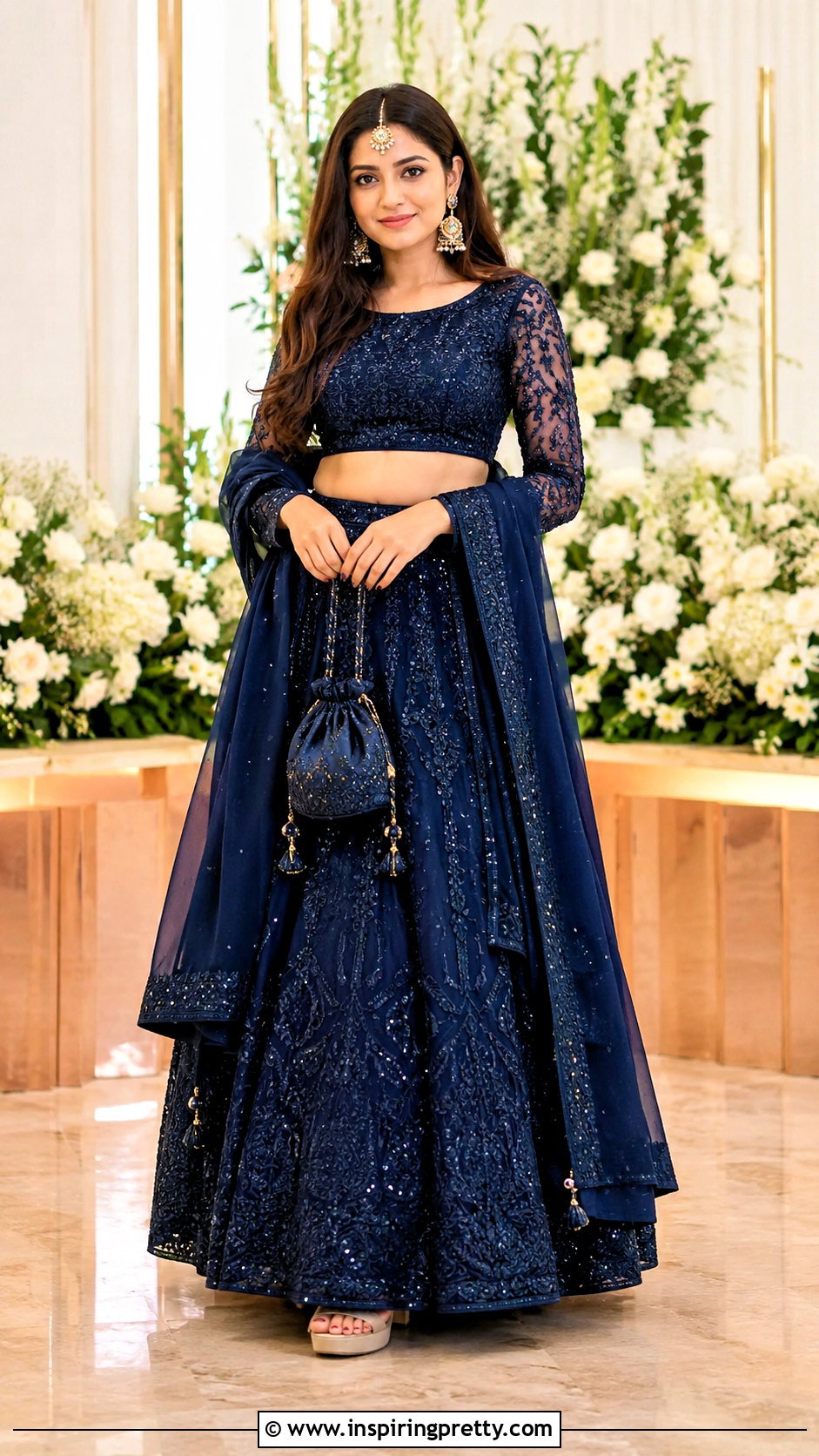 Full Sleeve Crop Top Lehenga - 50 Modern Lehenga Designs Crop Tops outfit ideas