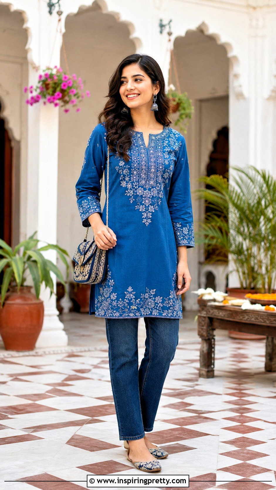 Full Sleeve Kurti Top With Straight Jeans - 50 full sleeves top outfit ideas
