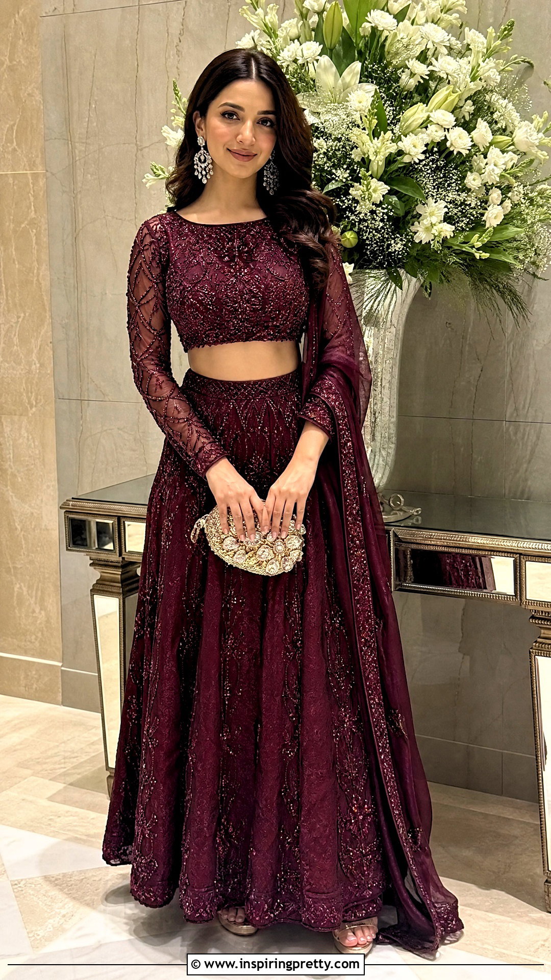 Full Sleeve Lehenga Crop Top Outfit - 25 lahnga crop top outfit ideas