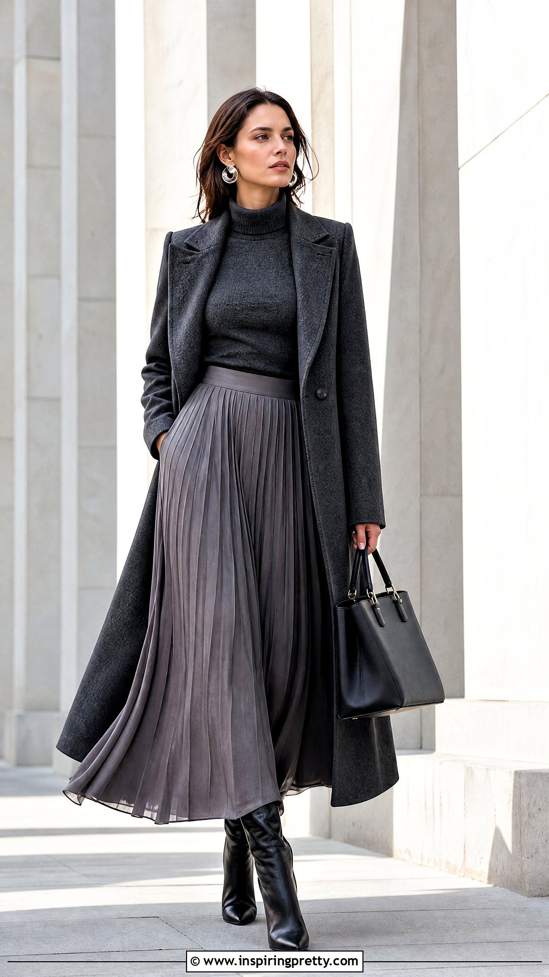Funnel Neck Top With Maxi Skirt - 50 elegant tops and blouses