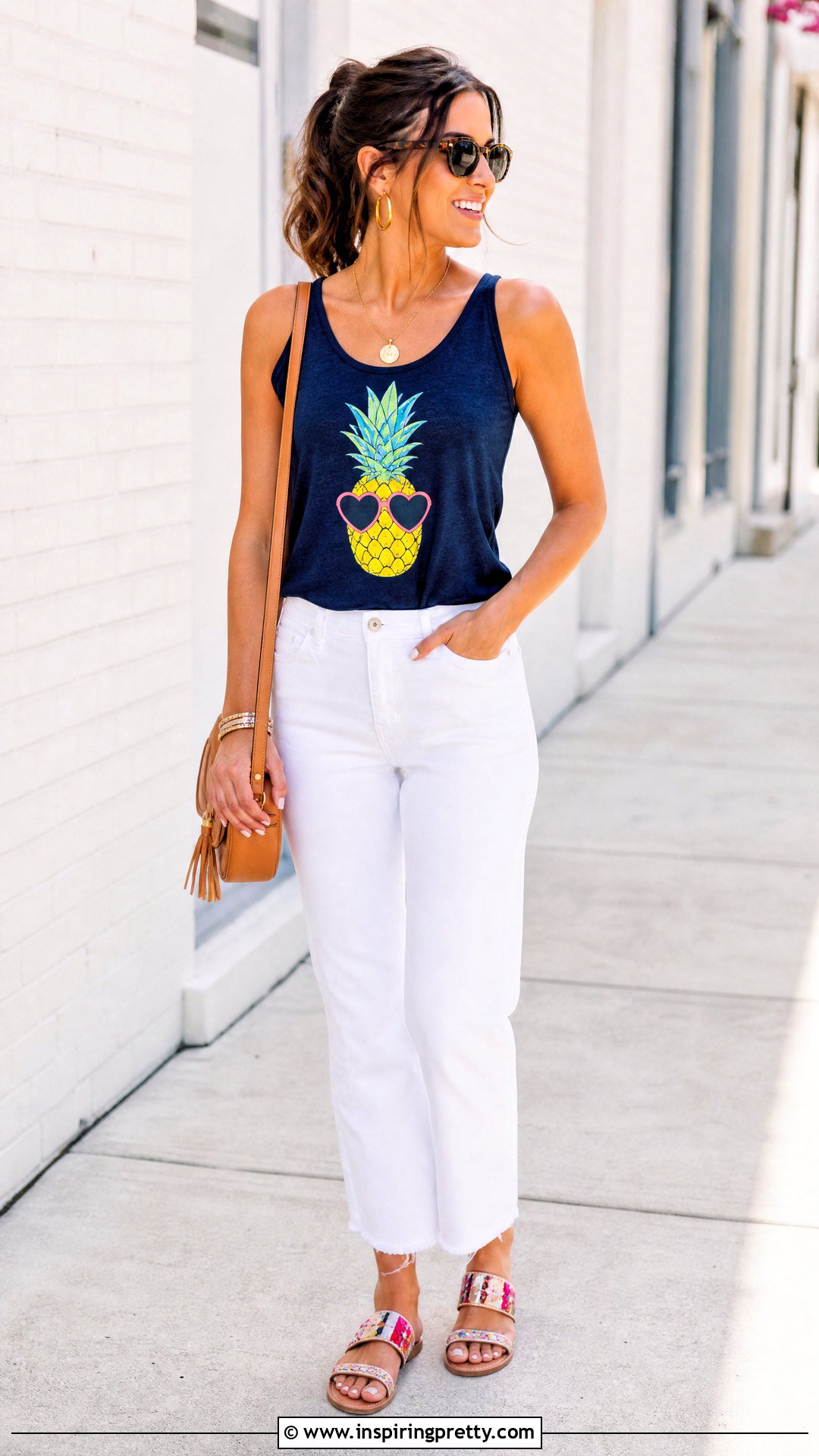 Funny Graphic Tank Top With White Jeans - 20 funny graphic tank tops outfit ideas