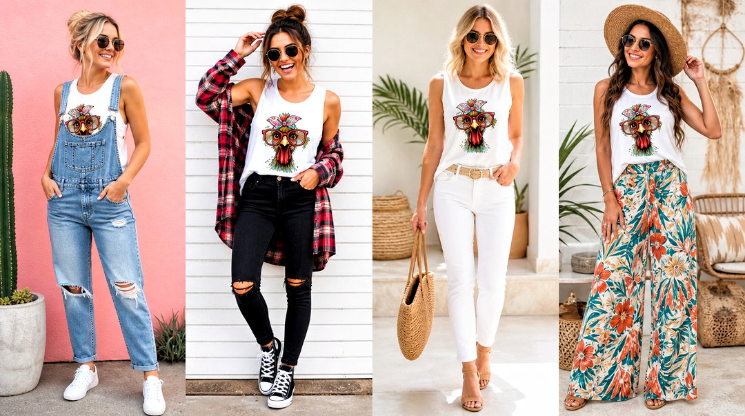 20 Funny Graphic Tank Tops Outfit Ideas for Casual Days