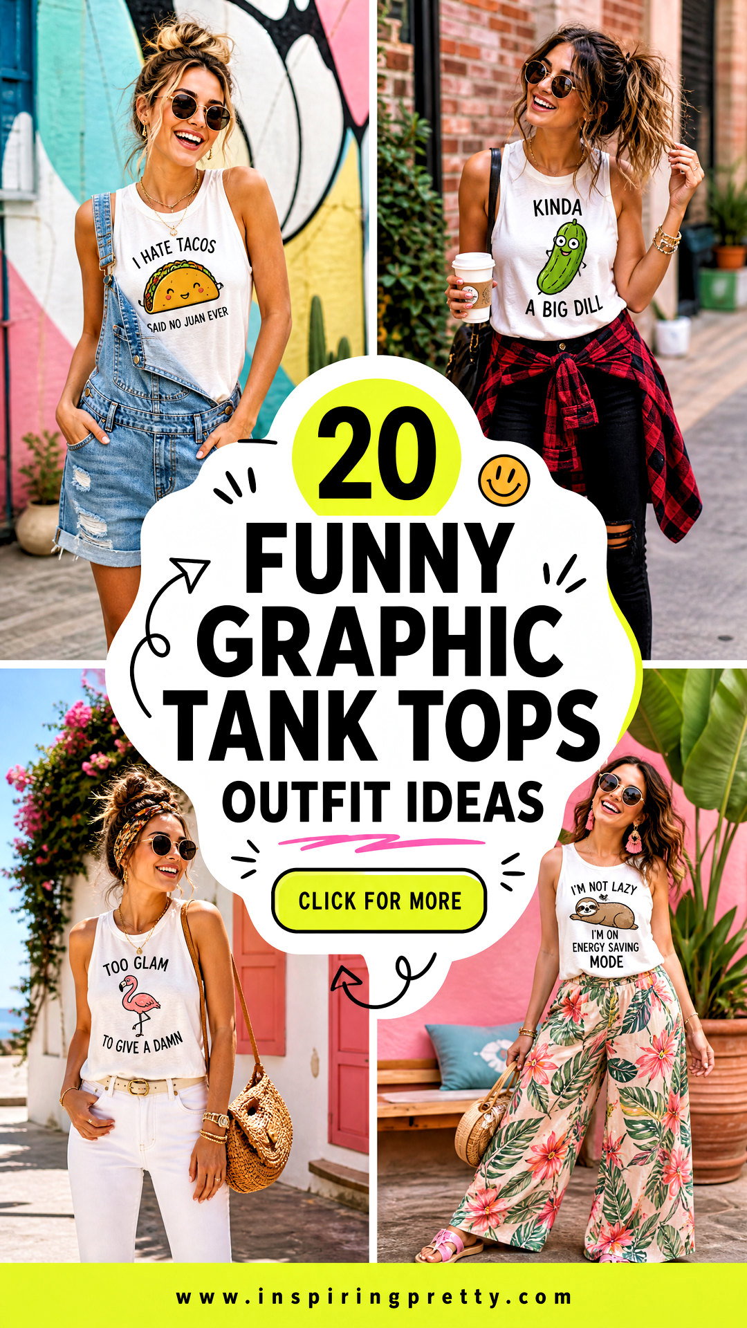 20 Funny Graphic Tank Tops Outfit Ideas for Casual Days - 20 Funny Graphic Tank Tops Outfit Ideas for Casual Days