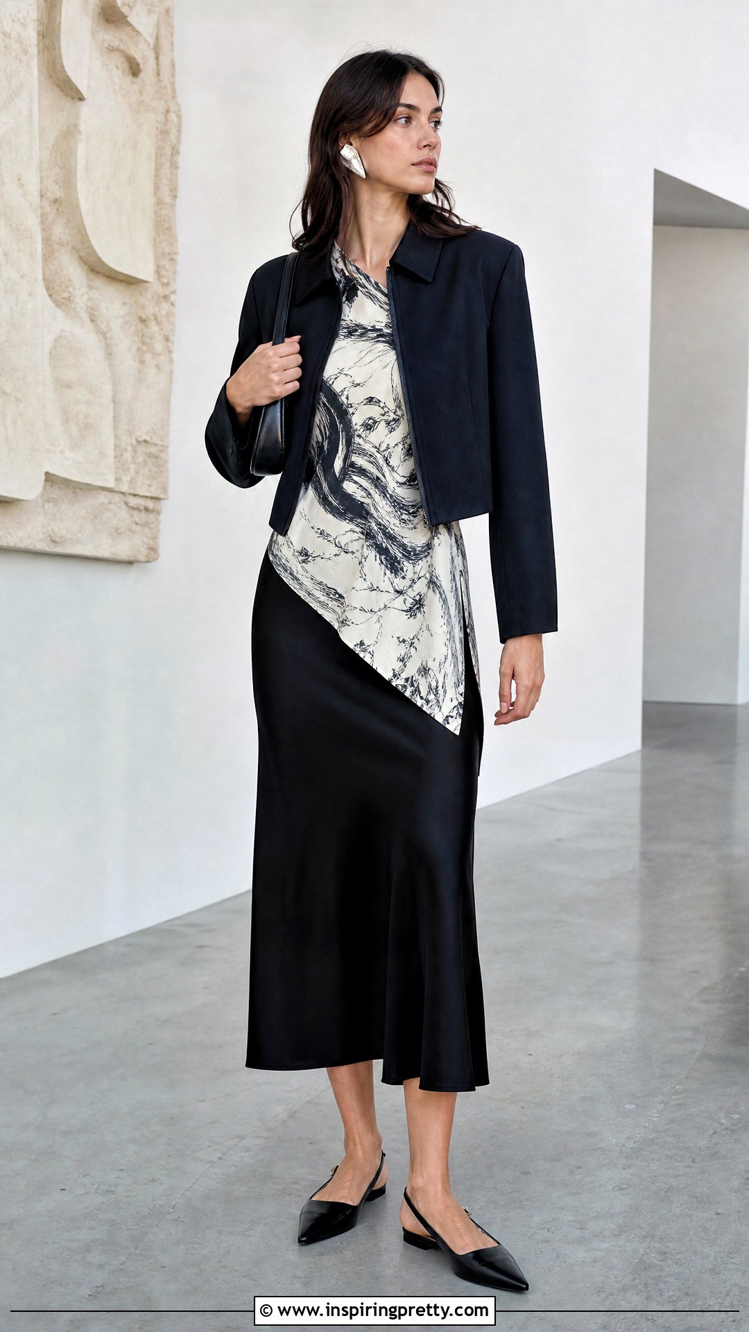 GANNI Asymmetric Top With Midi Skirt - 50 ganni top outfit ideas