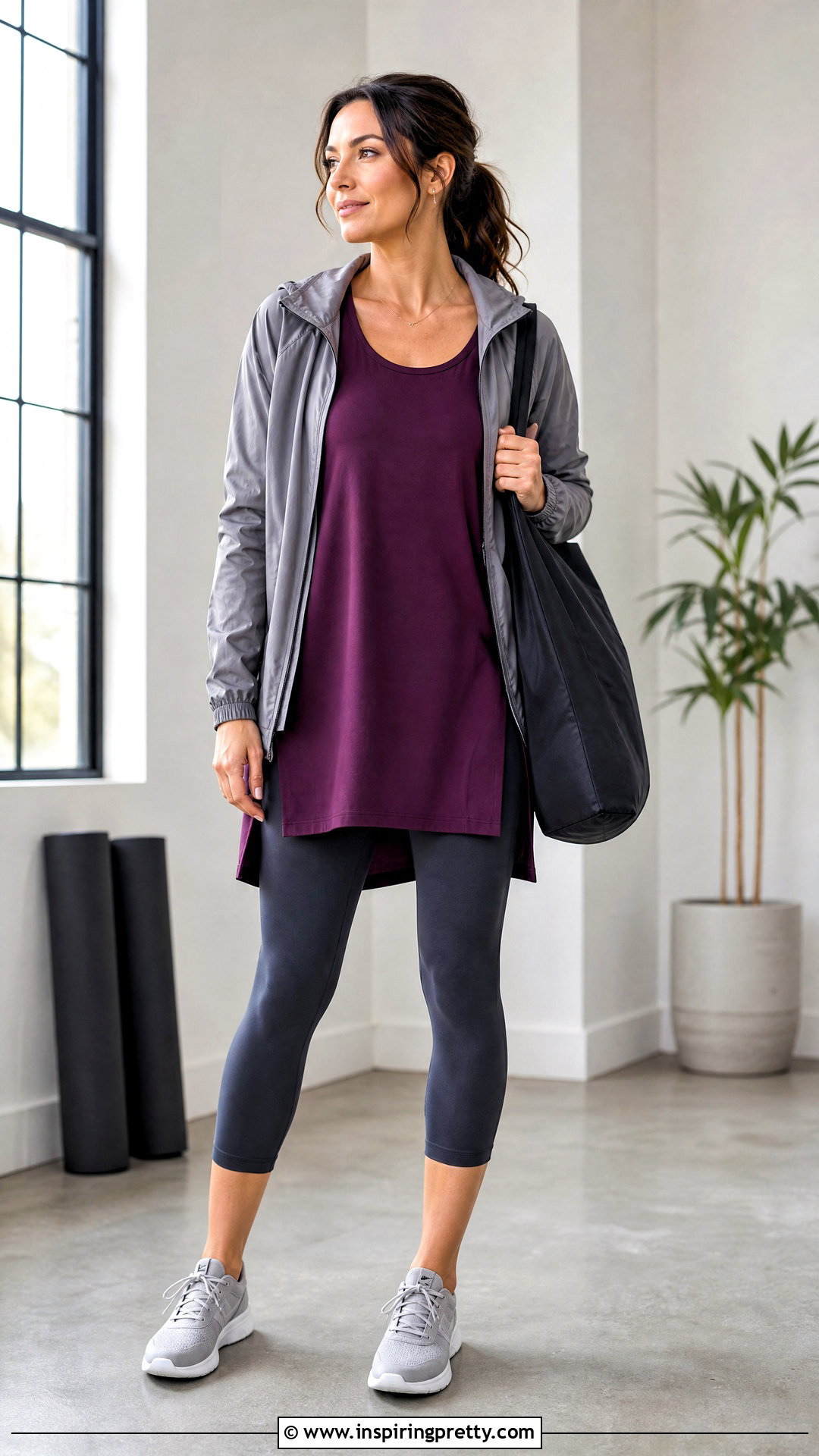 Gaiam Longline Top With Cropped Leggings - 20 Gaiam Workout Tops outfit ideas