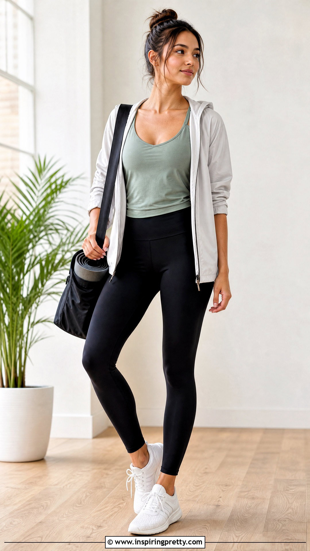 Gaiam Tank Top With Black Yoga Leggings - 20 Gaiam Workout Tops outfit ideas