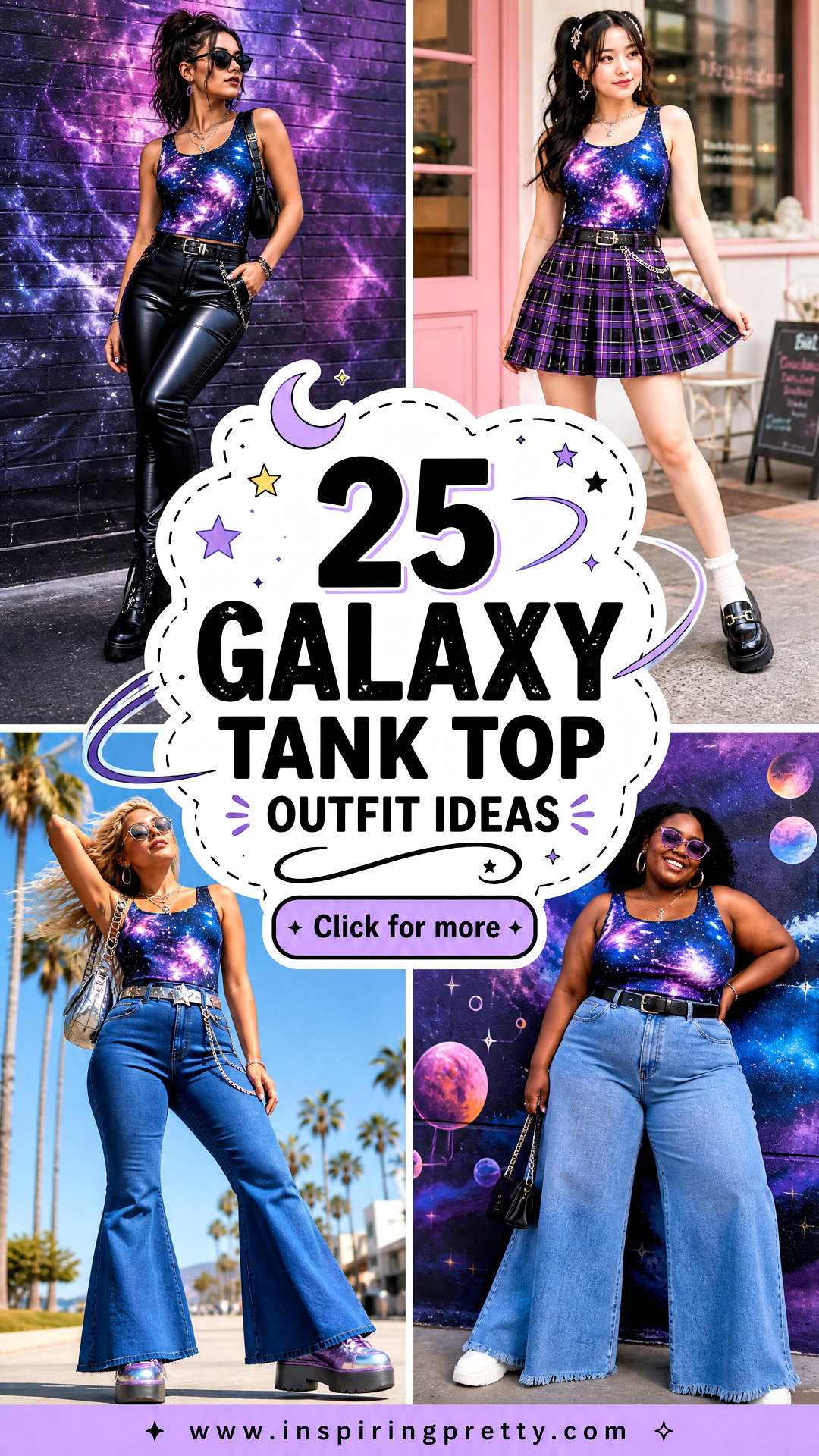 25 Galaxy Tank Top Outfit Ideas for Cosmic Summer Style - 25 Galaxy Tank Top Outfit Ideas for Cosmic Summer Style