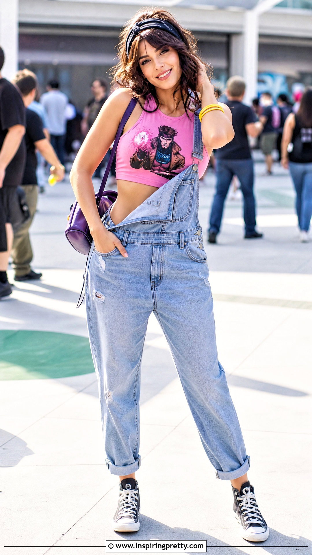 Gambit Crop Top With Denim Overalls - 20 X Men 97 Gambit Crop Top outfit ideas
