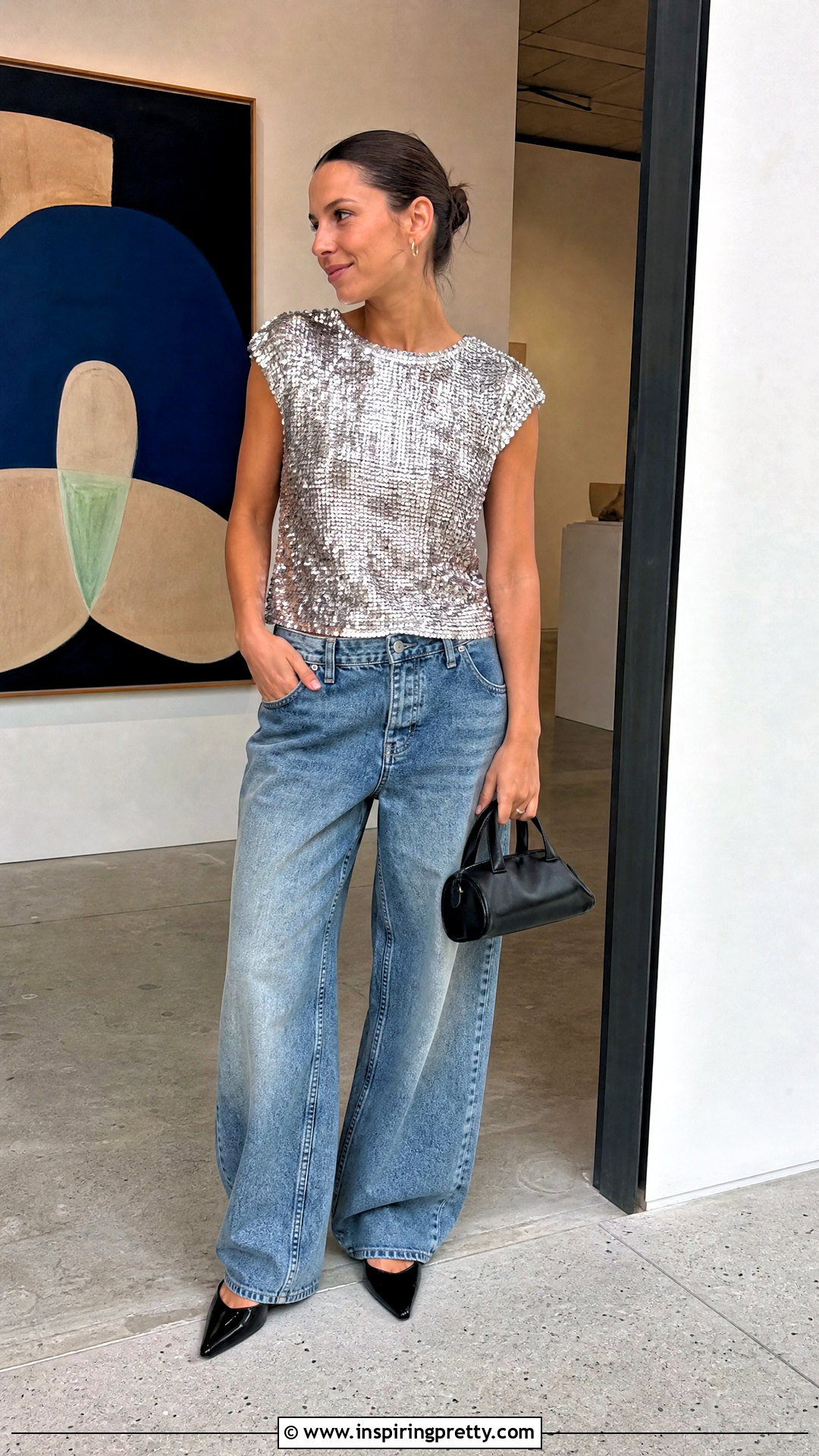 Ganni Inspired Sequin Top Outfit - 25 Ganni Inspired Top outfit ideas