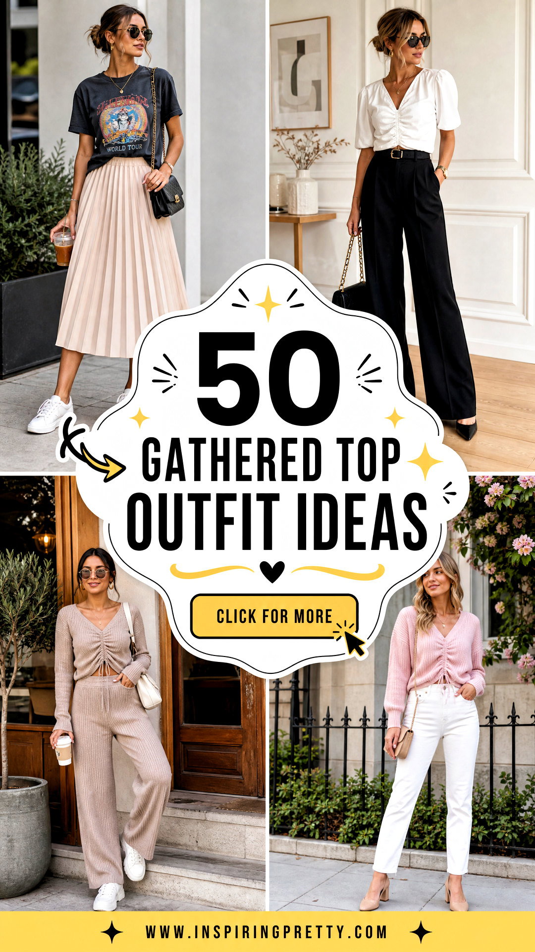 50 Gathered Top Outfit Ideas for Flattering Feminine Style - 50 Gathered Top Outfit Ideas for Flattering Feminine Style