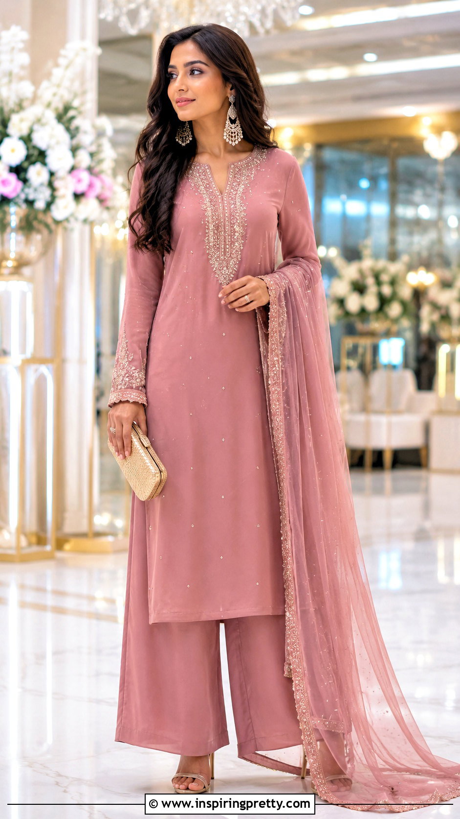 Georgette Kurti Top With Palazzo Pants - 50 kurti top designs for women