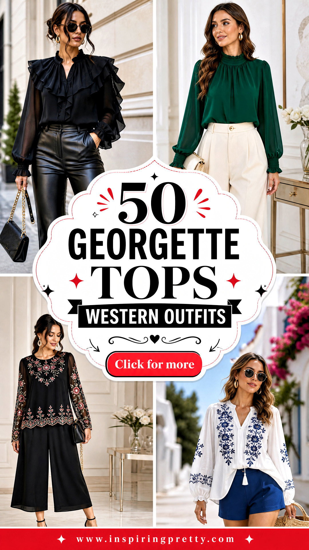 50 Georgette Tops Western Outfits for Elegant Modern Style - 50 Georgette Tops Western Outfits for Elegant Modern Style