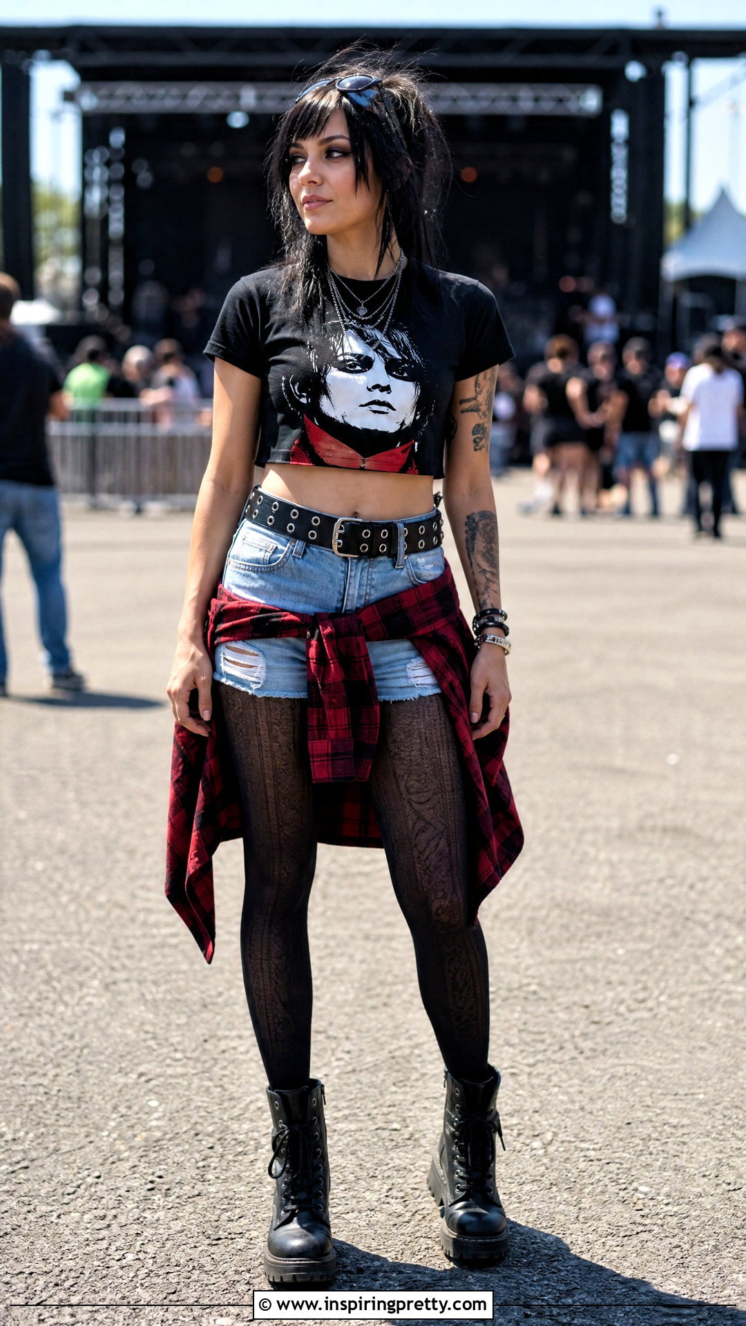 Gerard Way Crop Top With Denim Shorts - 25 Gerard Way Crop Top outfit ideas