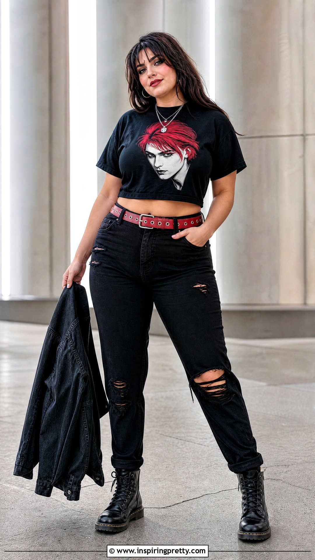 Gerard Way Crop Top With Ripped Black Jeans - 25 Gerard Way Crop Top outfit ideas
