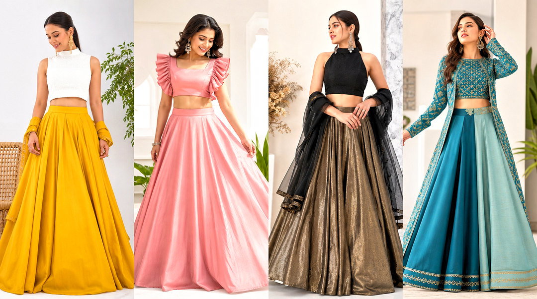 25 Ghagra Blouse Designs Crop Tops Outfit Ideas to Try