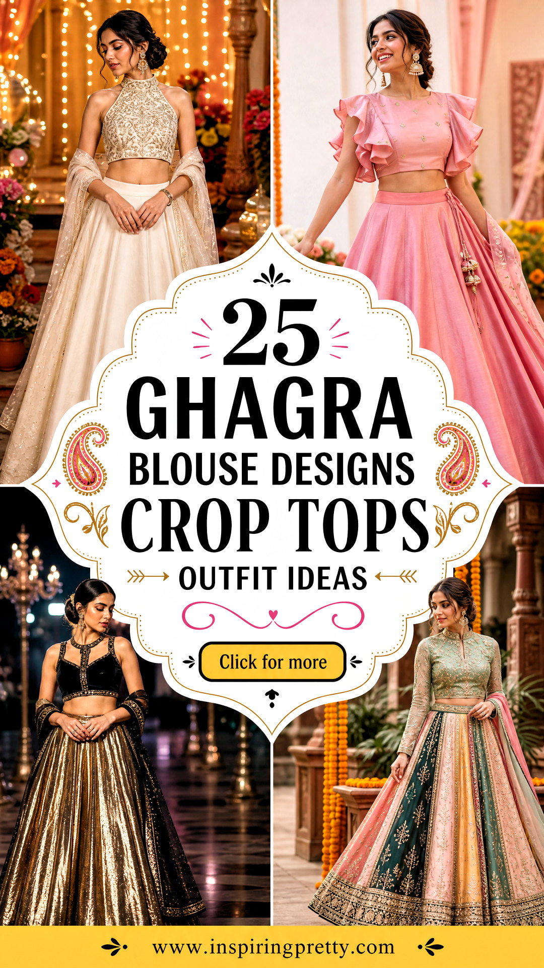 25 Ghagra Blouse Designs Crop Tops Outfit Ideas to Try - 25 Ghagra Blouse Designs Crop Tops Outfit Ideas to Try