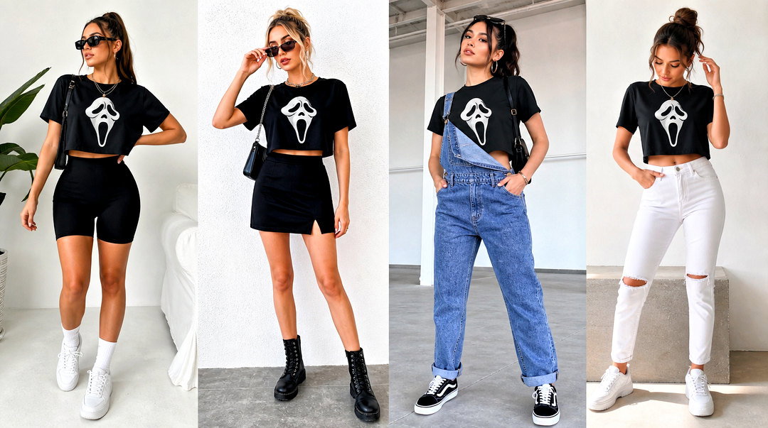 25 Ghostface Crop Top Outfit Ideas for Spooky Season Style