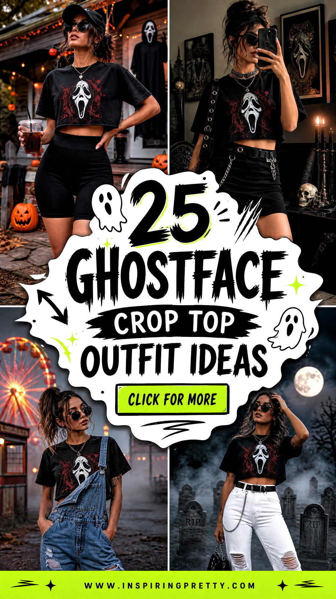 25 Ghostface Crop Top Outfit Ideas for Spooky Season Style - 25 Ghostface Crop Top Outfit Ideas for Spooky Season Style