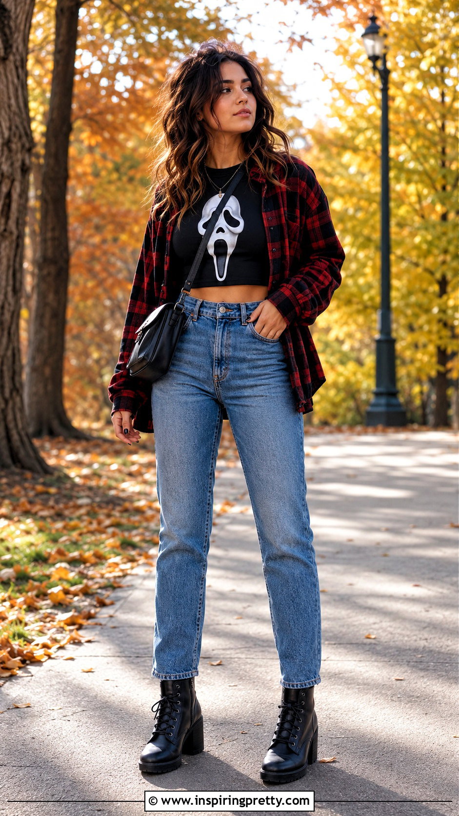 Ghostface Crop Top With Jeans And Flannel - 25 ghostface crop top outfit ideas