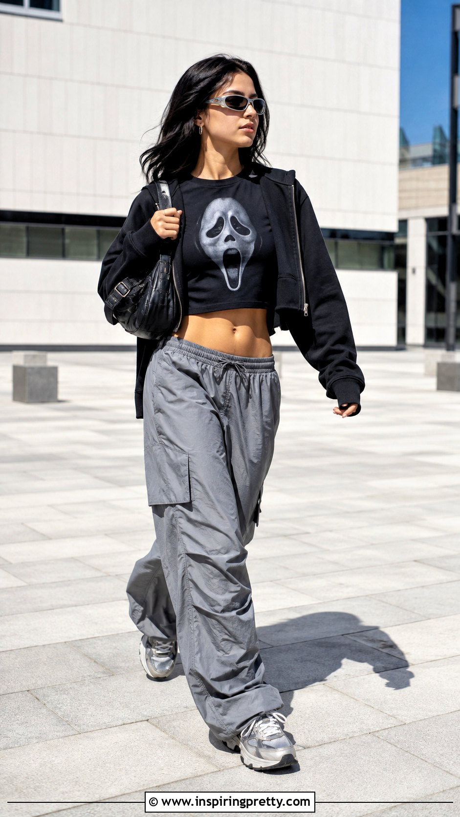 Ghostface Crop Top With Parachute Pants - 25 ghostface crop top outfit ideas
