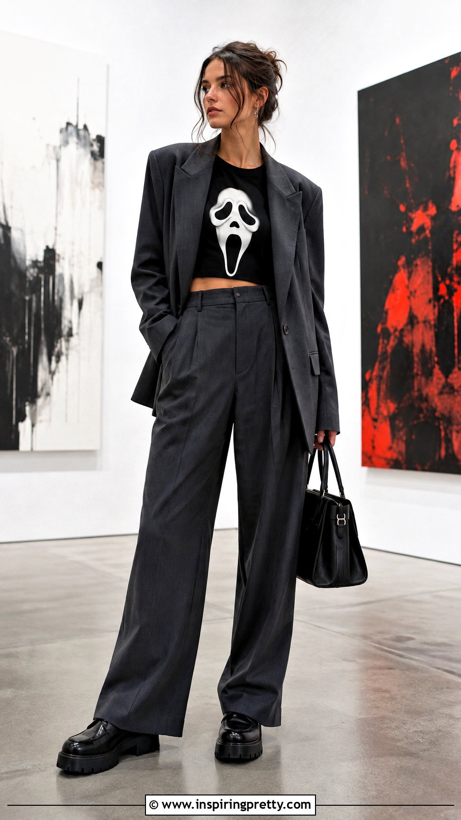 Ghostface Crop Top With Trousers And Blazer - 25 ghostface crop top outfit ideas