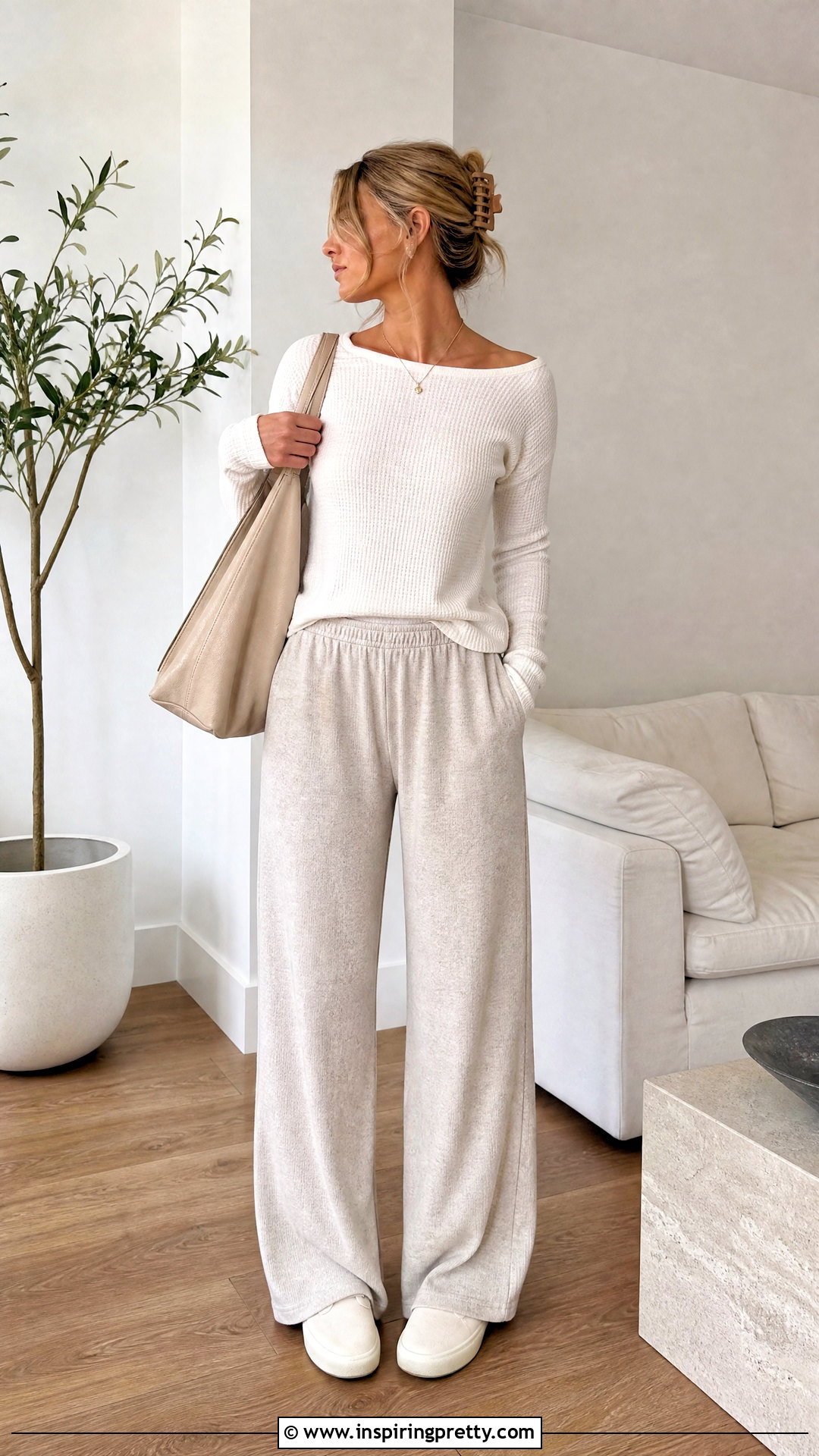 Gilly Hicks Waffle Top With Lounge Pants - 25 Gilly Hicks Tops