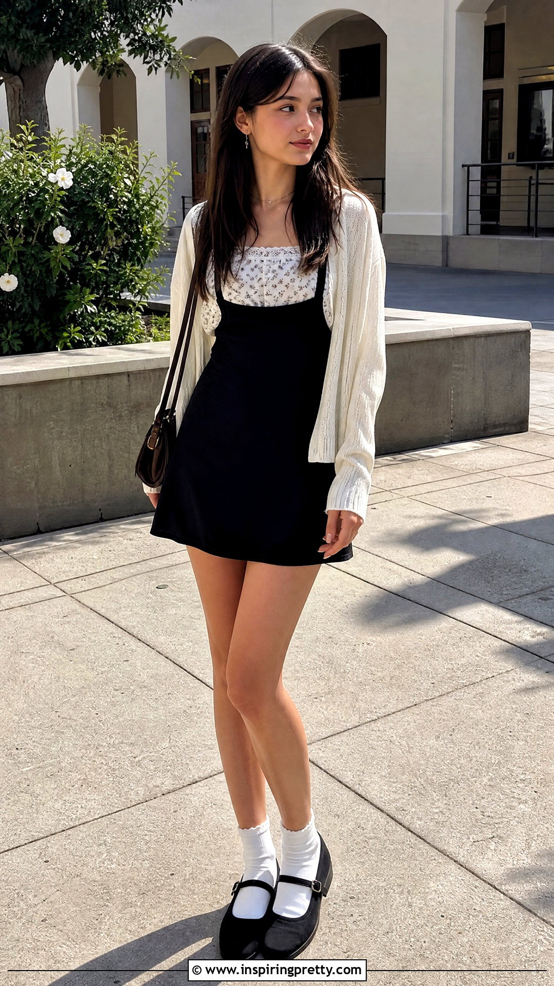 Gina Lace Top Under A Pinafore Dress - 20 brandy melville gina lace top outfit ideas