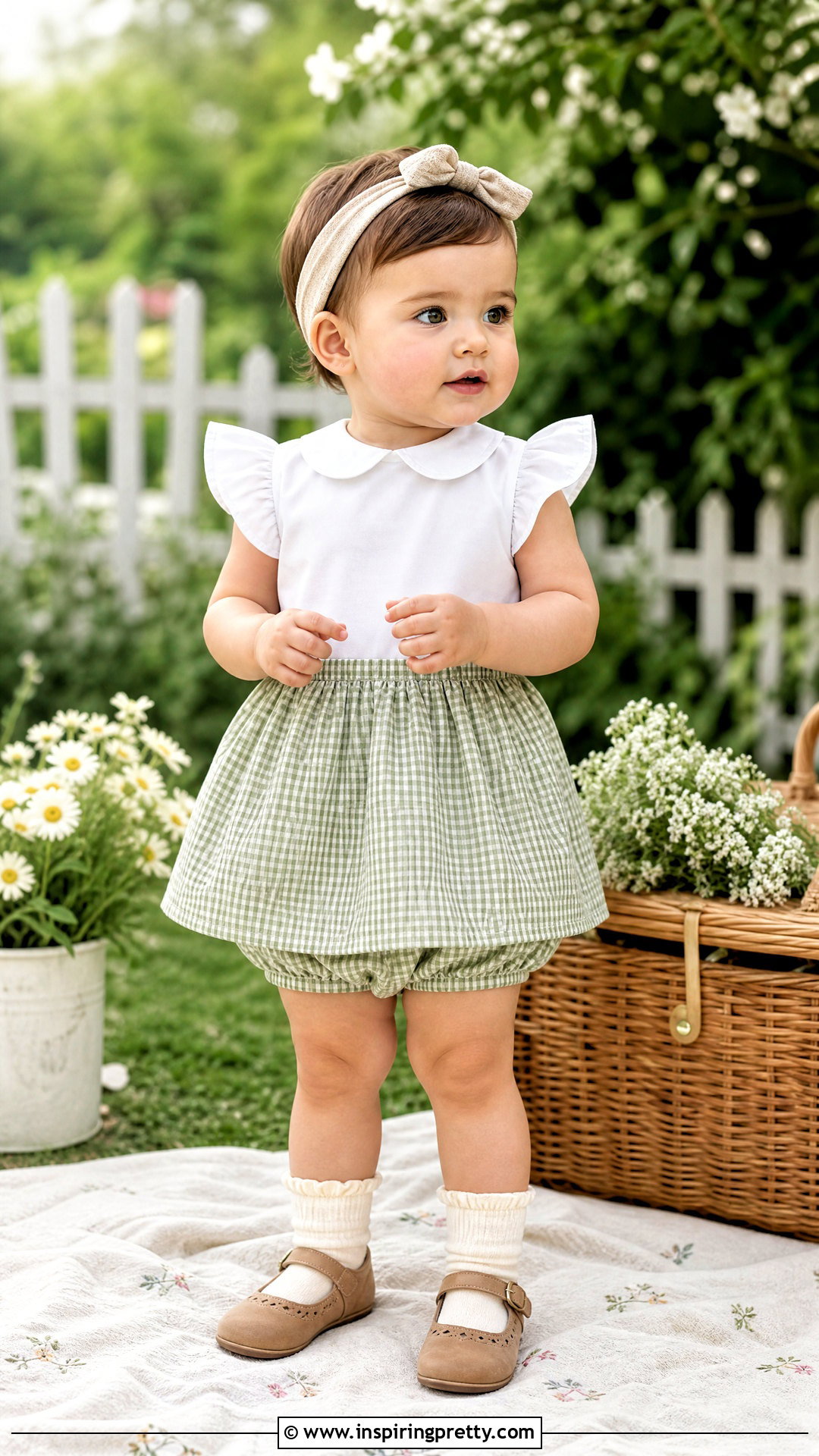 Gingham Baby Skirt Top Set - 50 baby skirt top designs