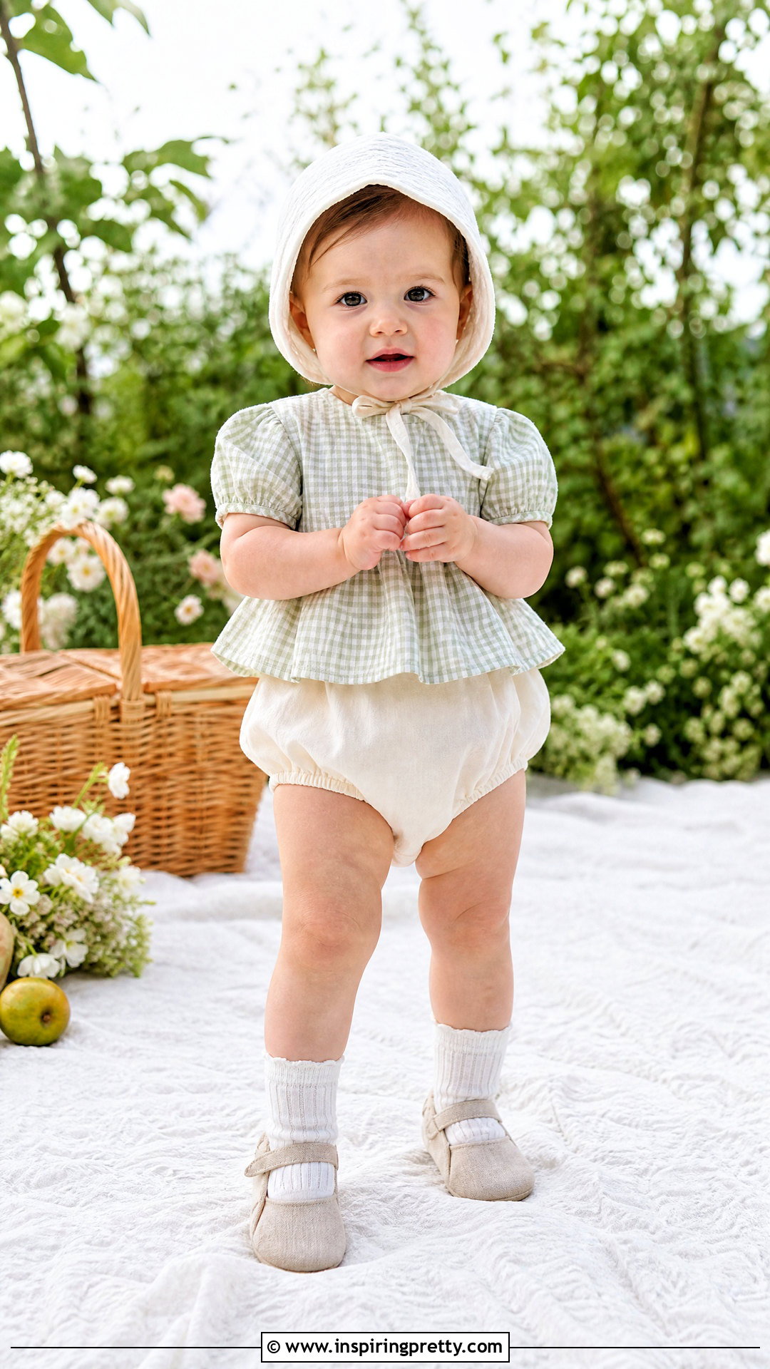 Gingham Baby Top With Bloomers - 50 baby tops designs
