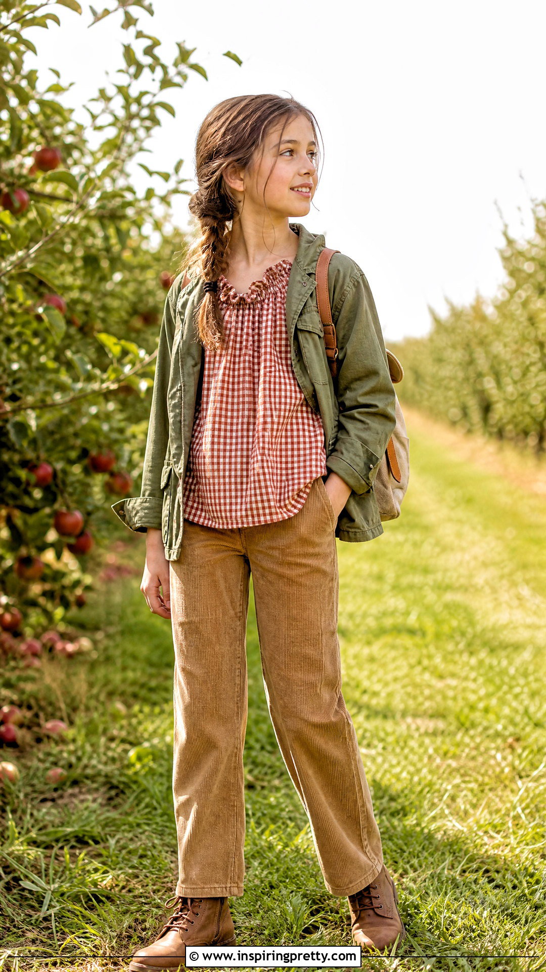 Gingham Girls Peasant Top With Corduroy Pants - 20 girls peasant tops