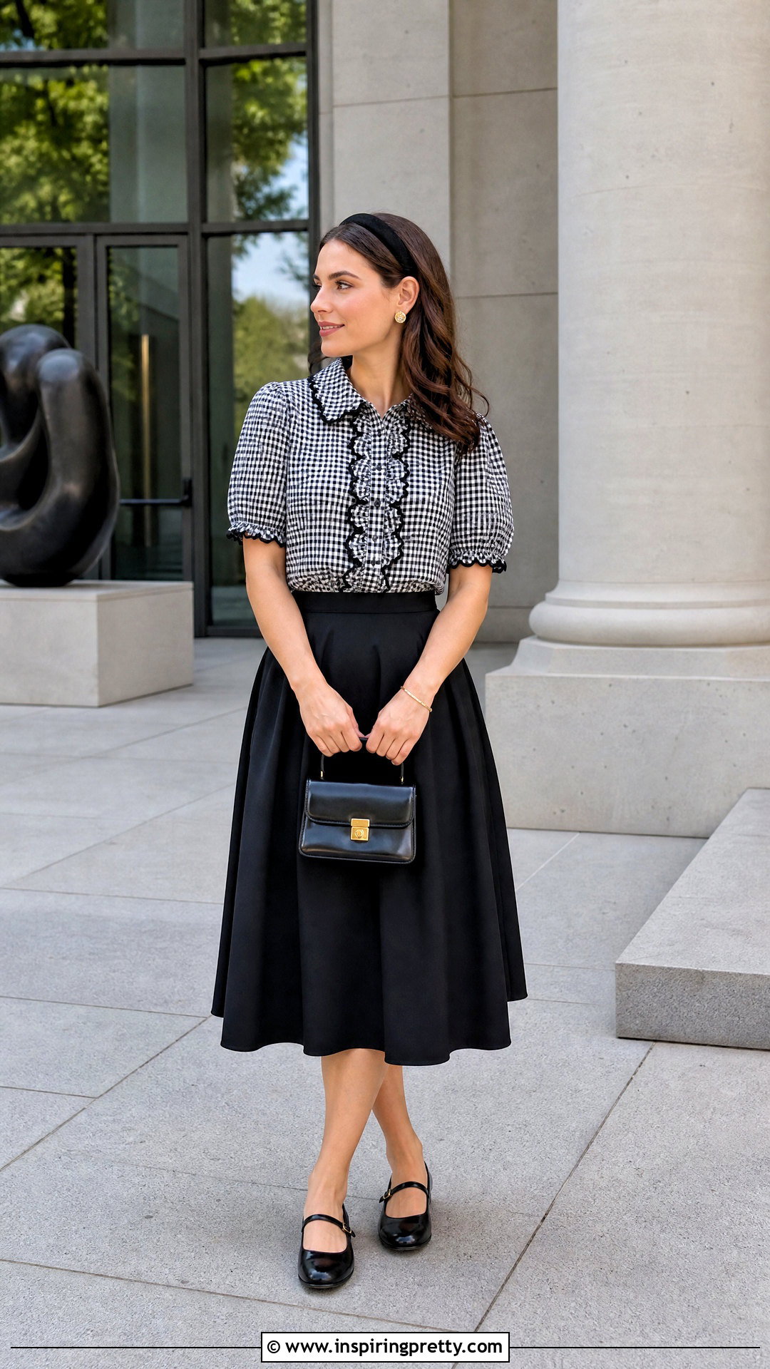 Gingham Ric Rac Top With Midi Skirt - 25 ric rac top outfit ideas