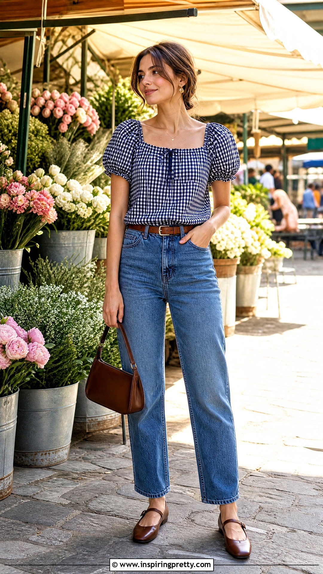 Gingham Top With Vintage Jeans - 50 Top For Jeans